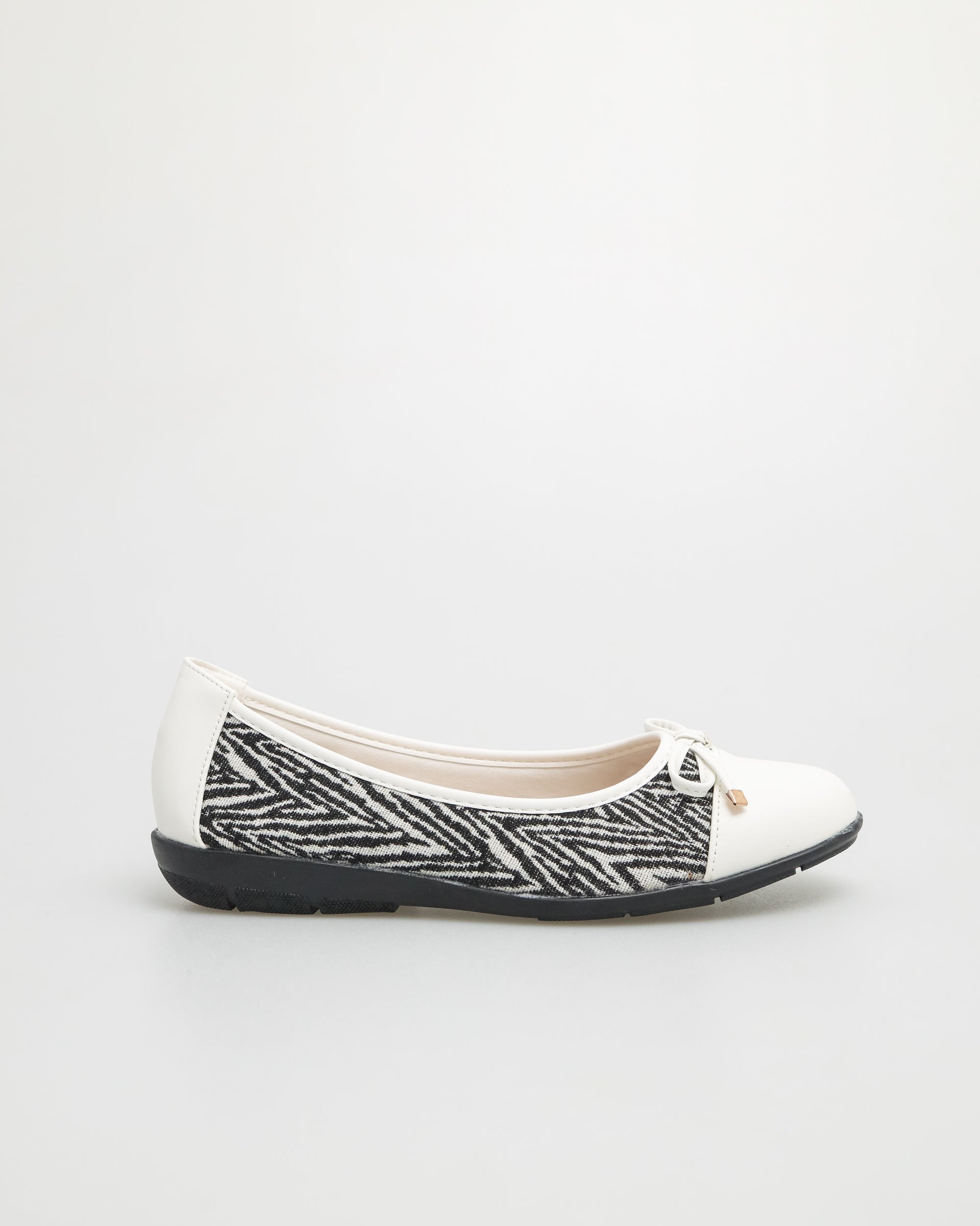 Tomaz NN165 Ladies Tweed Flats (White)