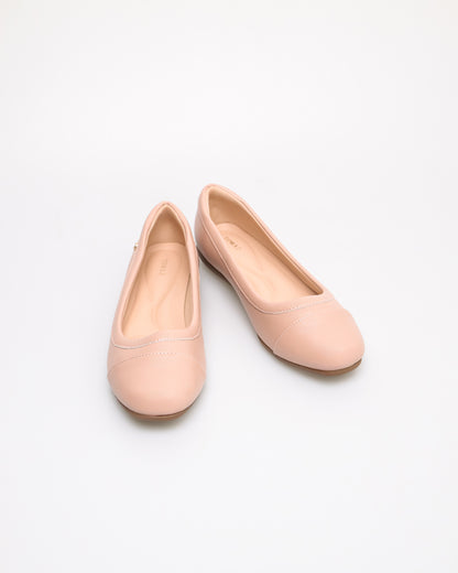 Tomaz NN446 Ladies Signature Button Flats (Nude)