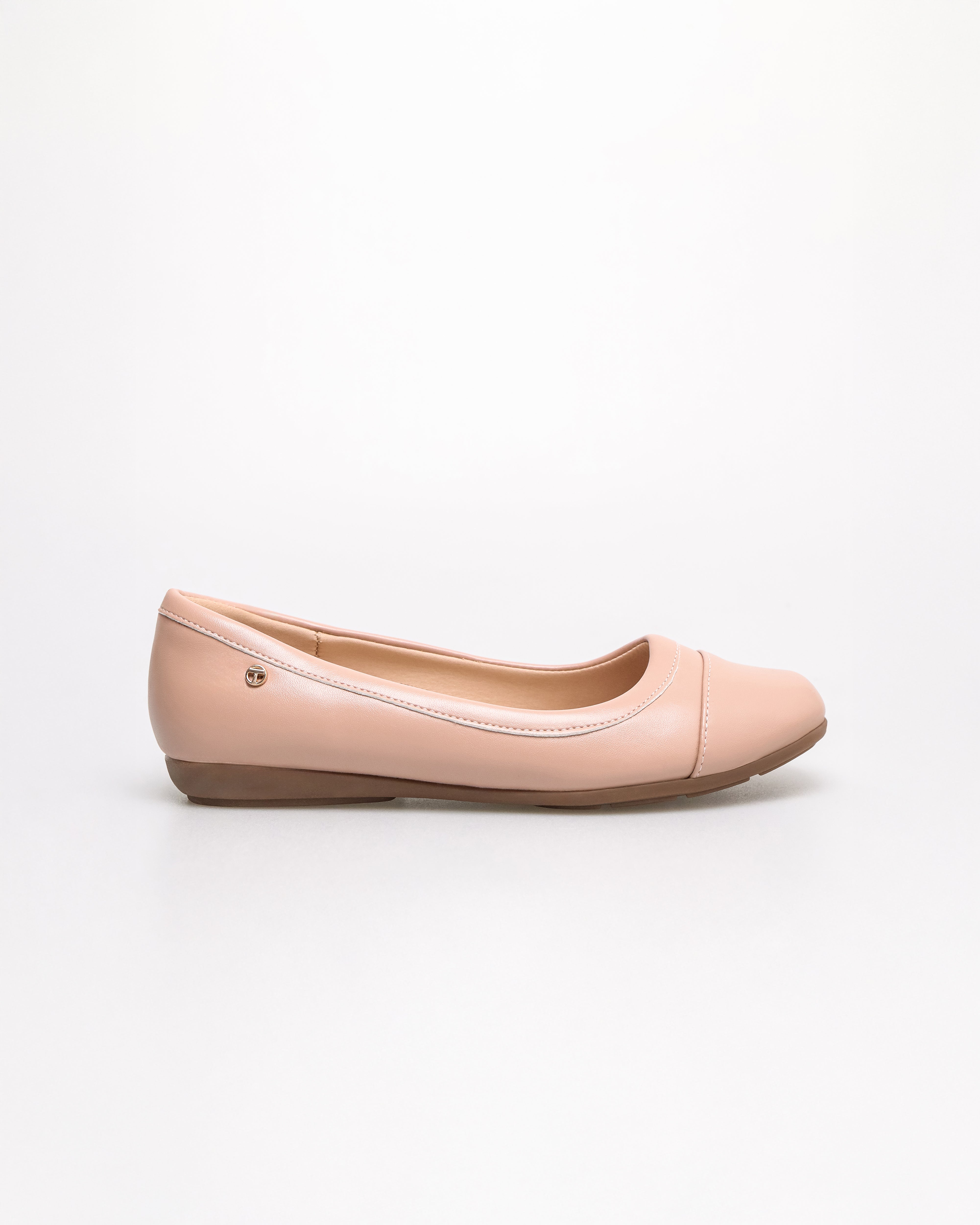 Tomaz NN446 Ladies Signature Button Flats (Nude)