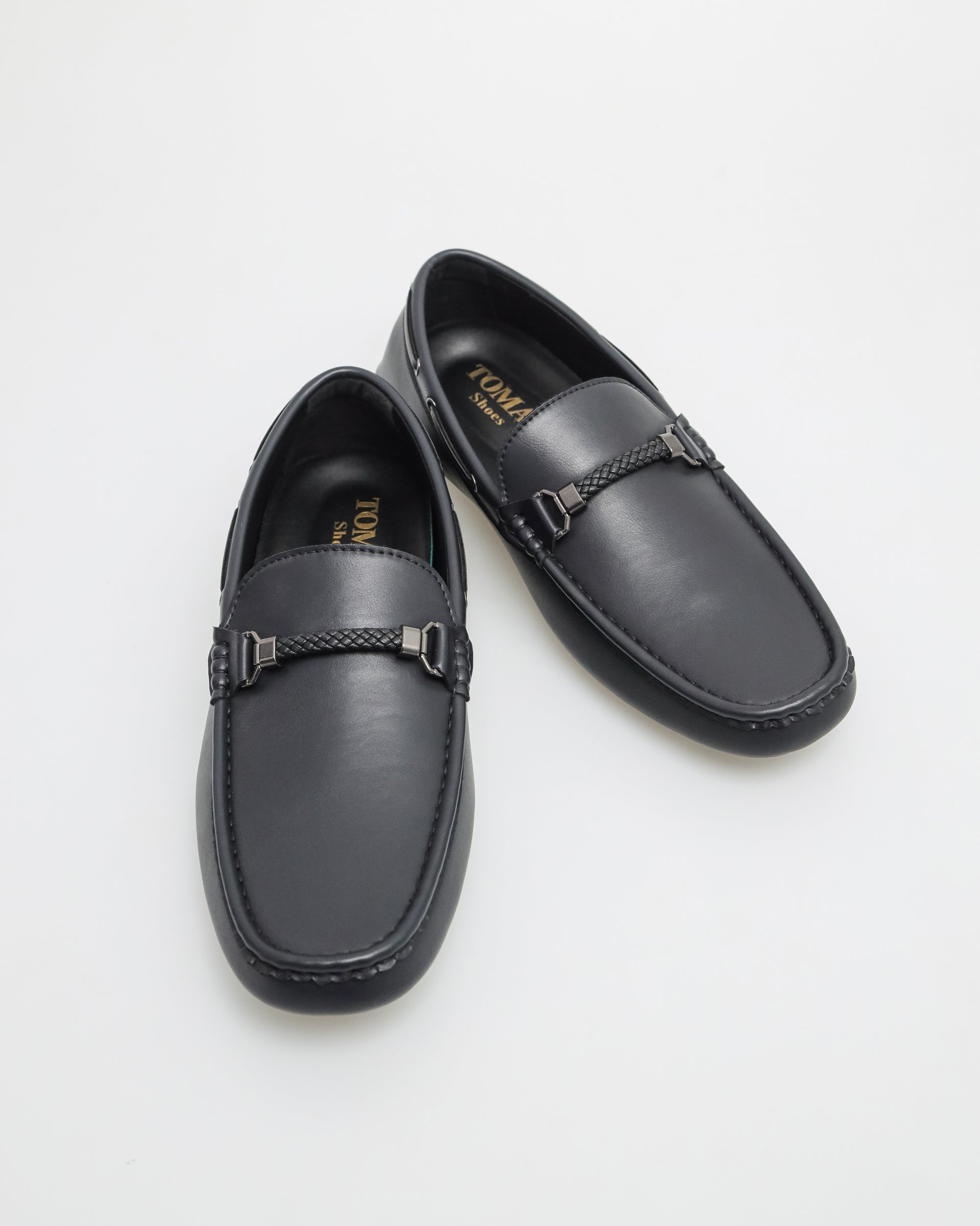 Tomaz C546 Men Buckle Moccasins (Black)