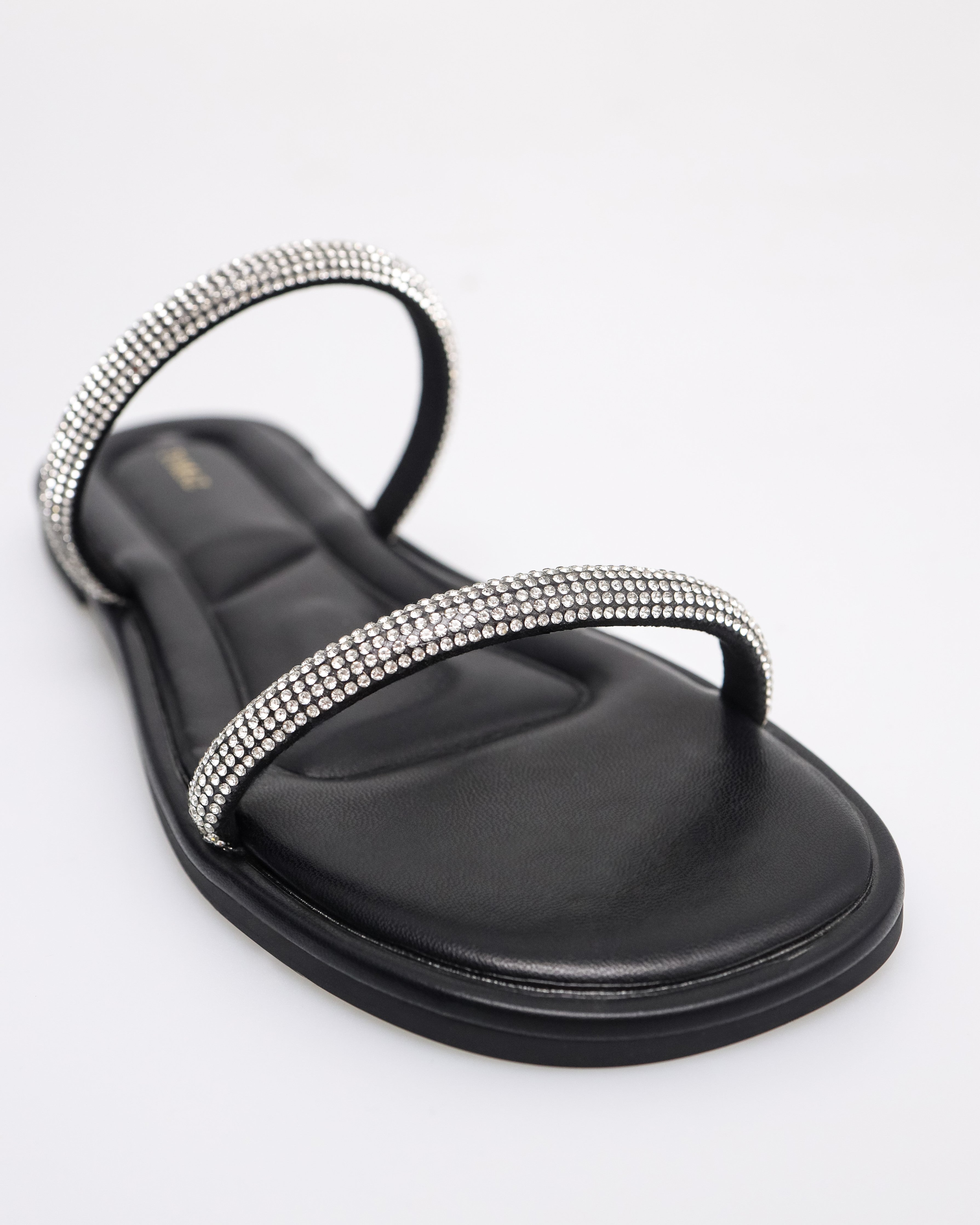 Tomaz NN506 Ladies Rhinestone Flats (Black)