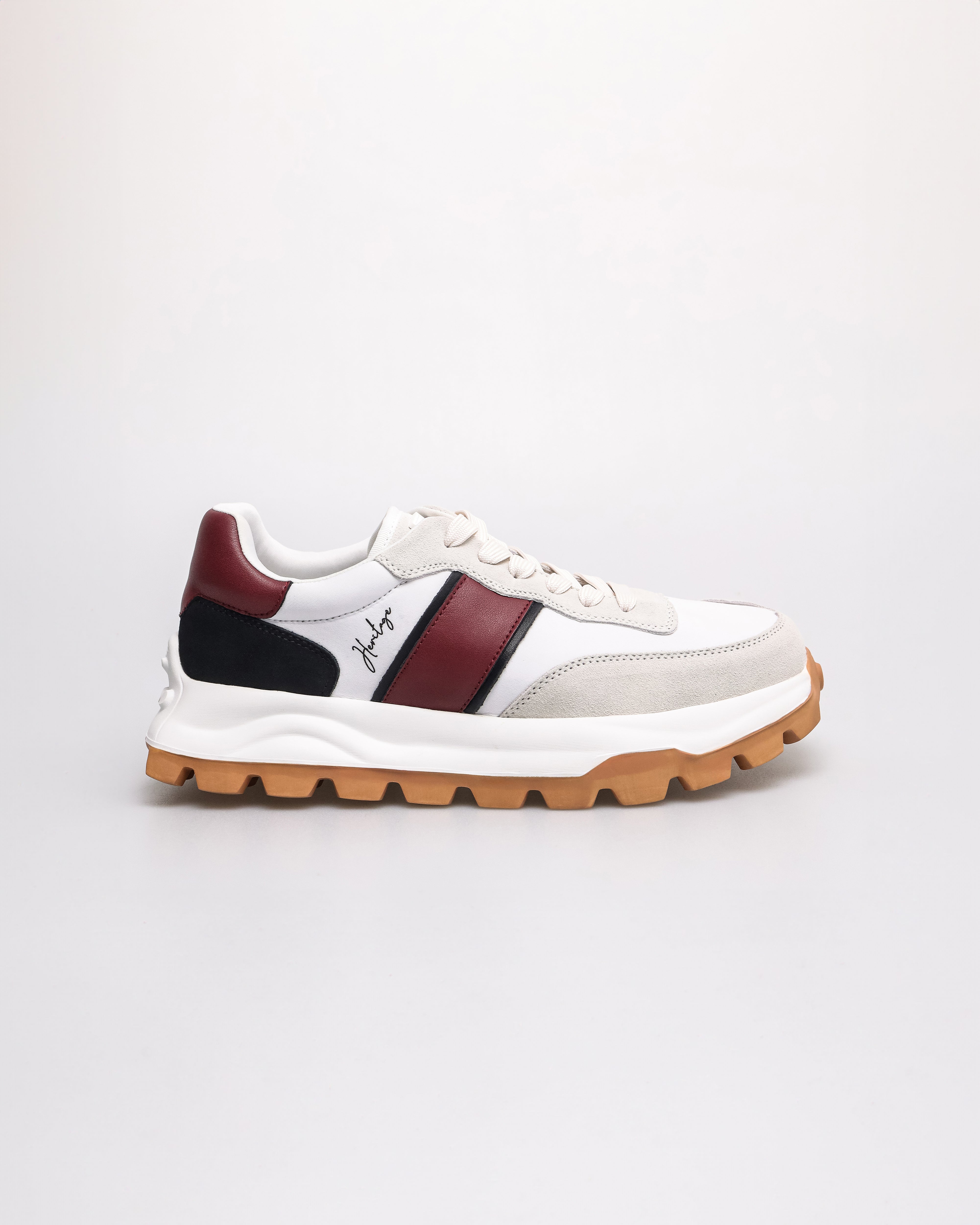 Tomaz C678W Ladies Bold Edge Sneakers (Off White/Wine/Black)