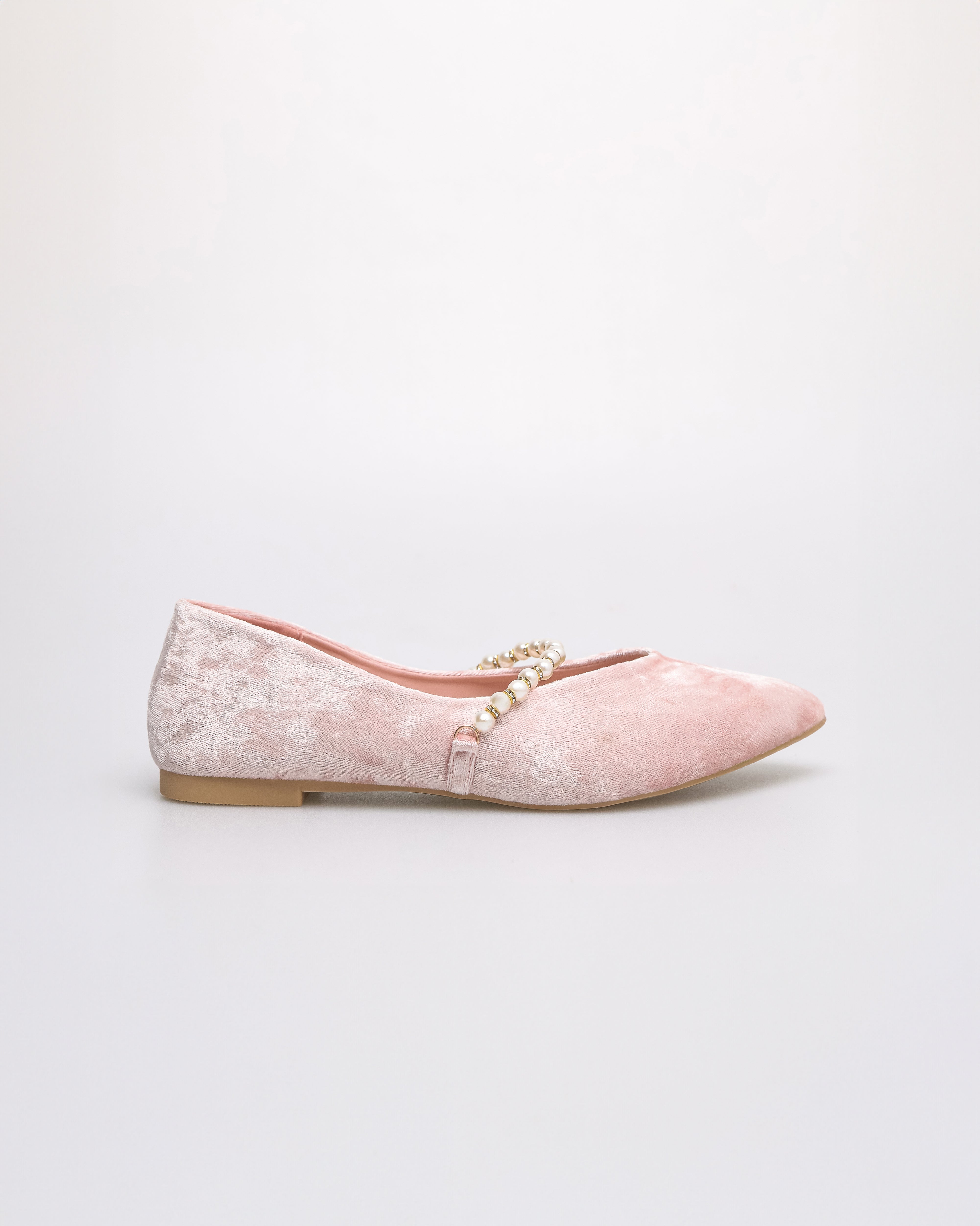 Tomaz YX191 Ladies Textured Pearl Flats (Pink)