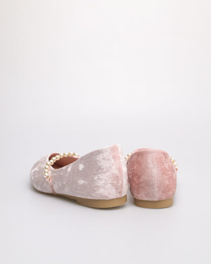 Tomaz YX191 Ladies Textured Pearl Flats (Pink)