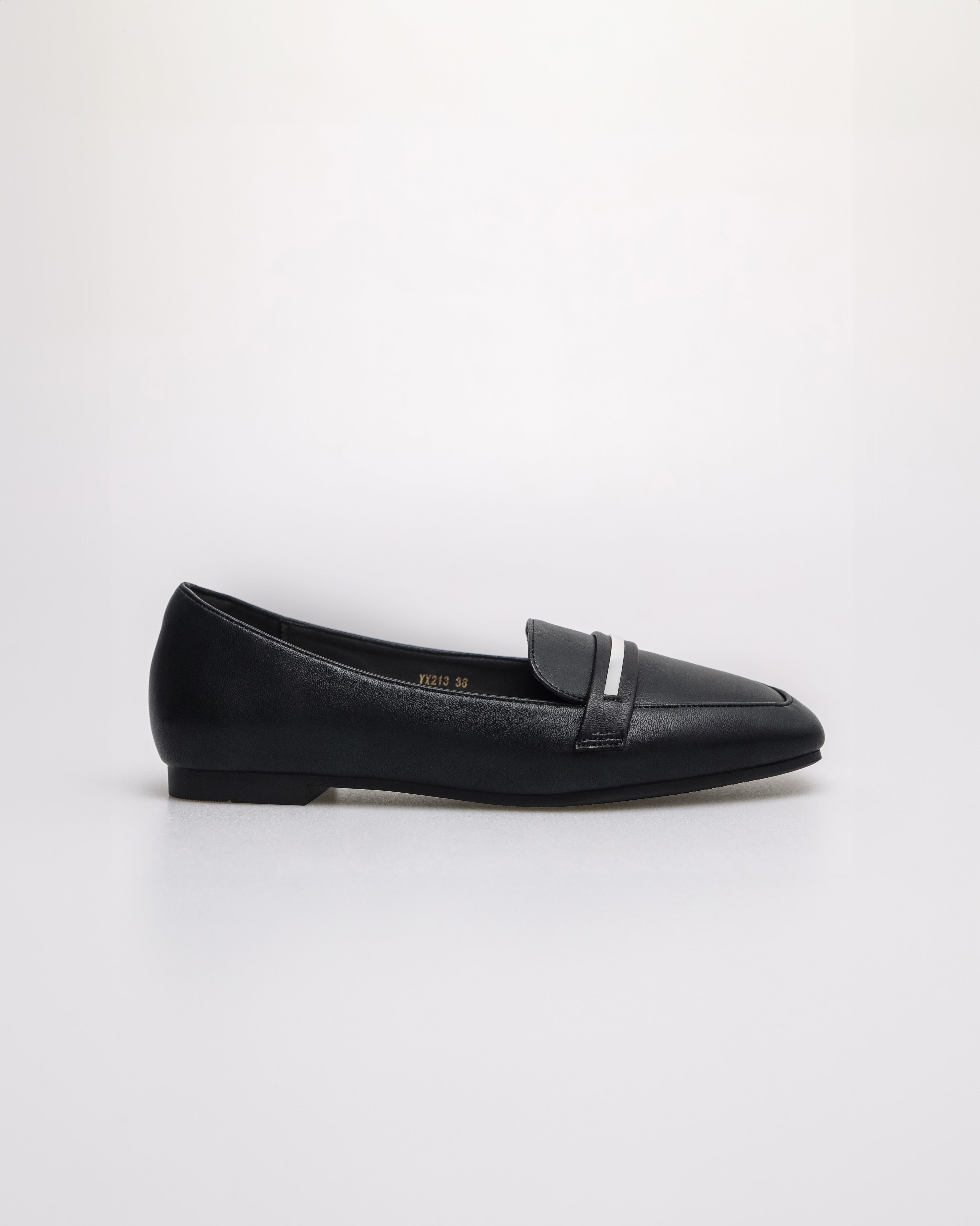 Tomaz YX213 Ladies Metallic Charm Flats (Black)