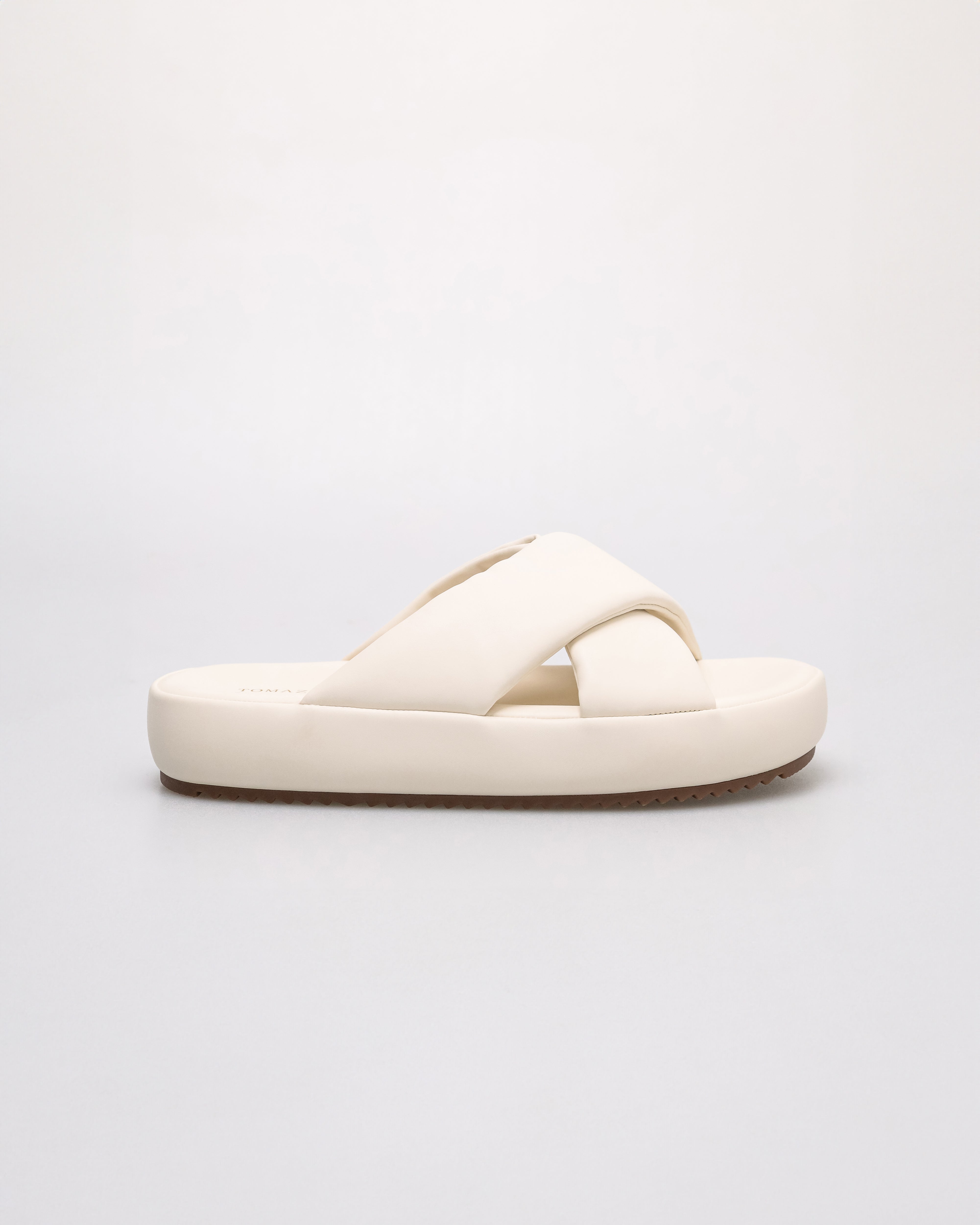 Tomaz NN451 Ladies Cross Padded Flats (Cream)