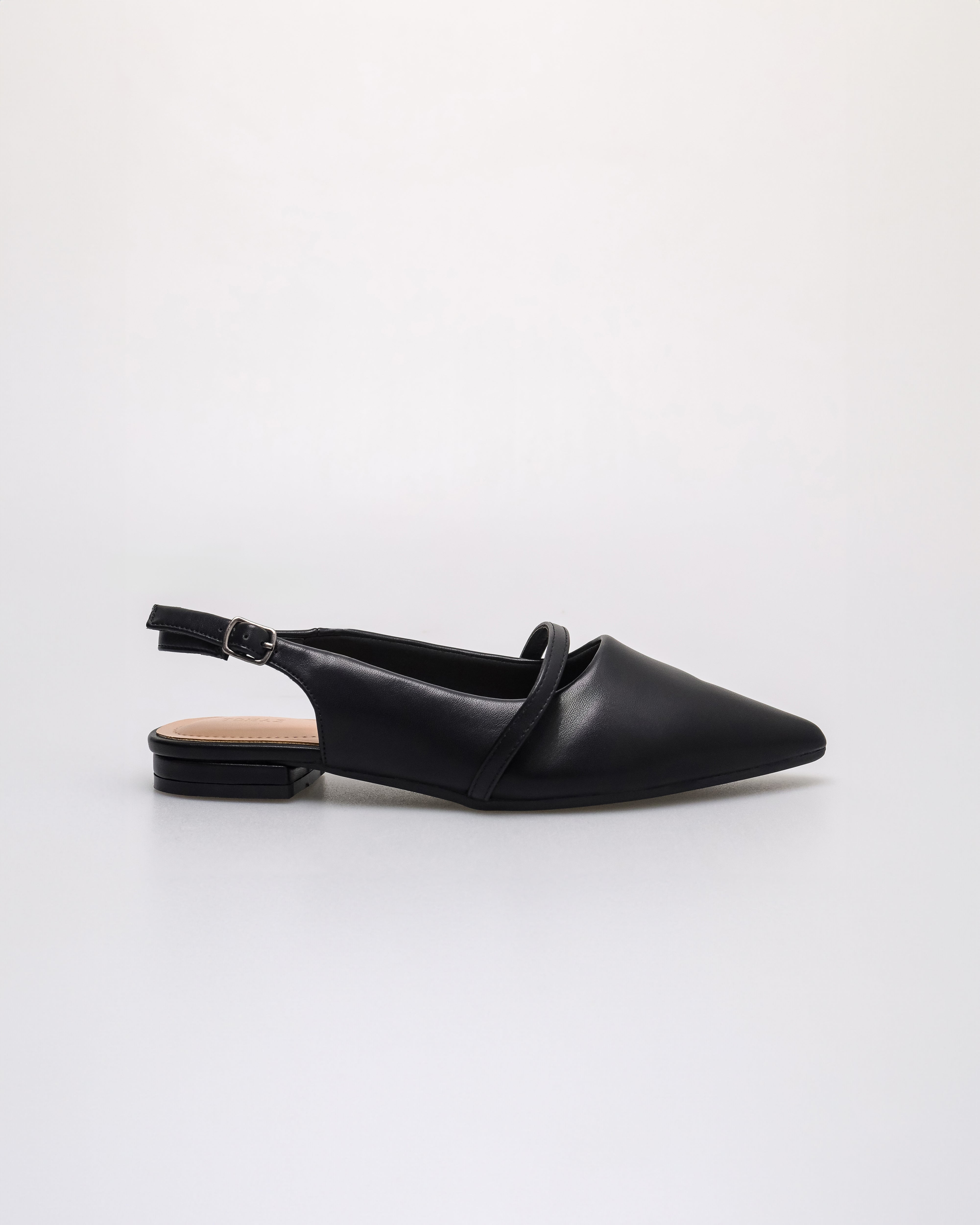 Tomaz NN437 Ladies Pointy Slingback Flats (Black)