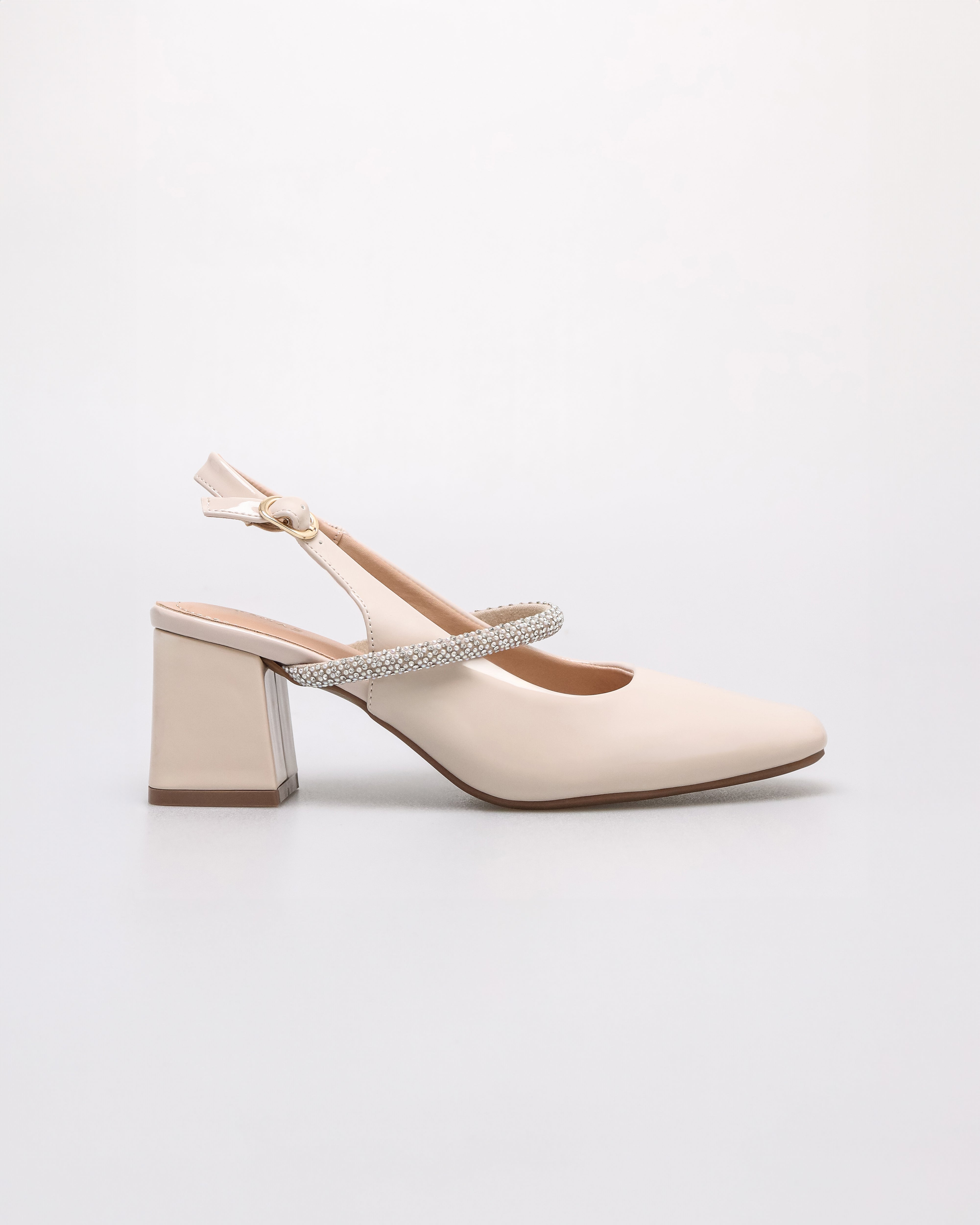 Tomaz NN408 Ladies Glamour Block Heels (Cream)