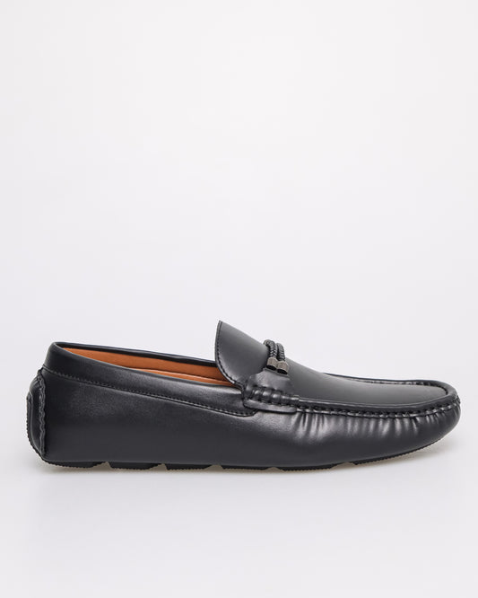 Tomaz C531 Men's Buckle Moccasins (Black)