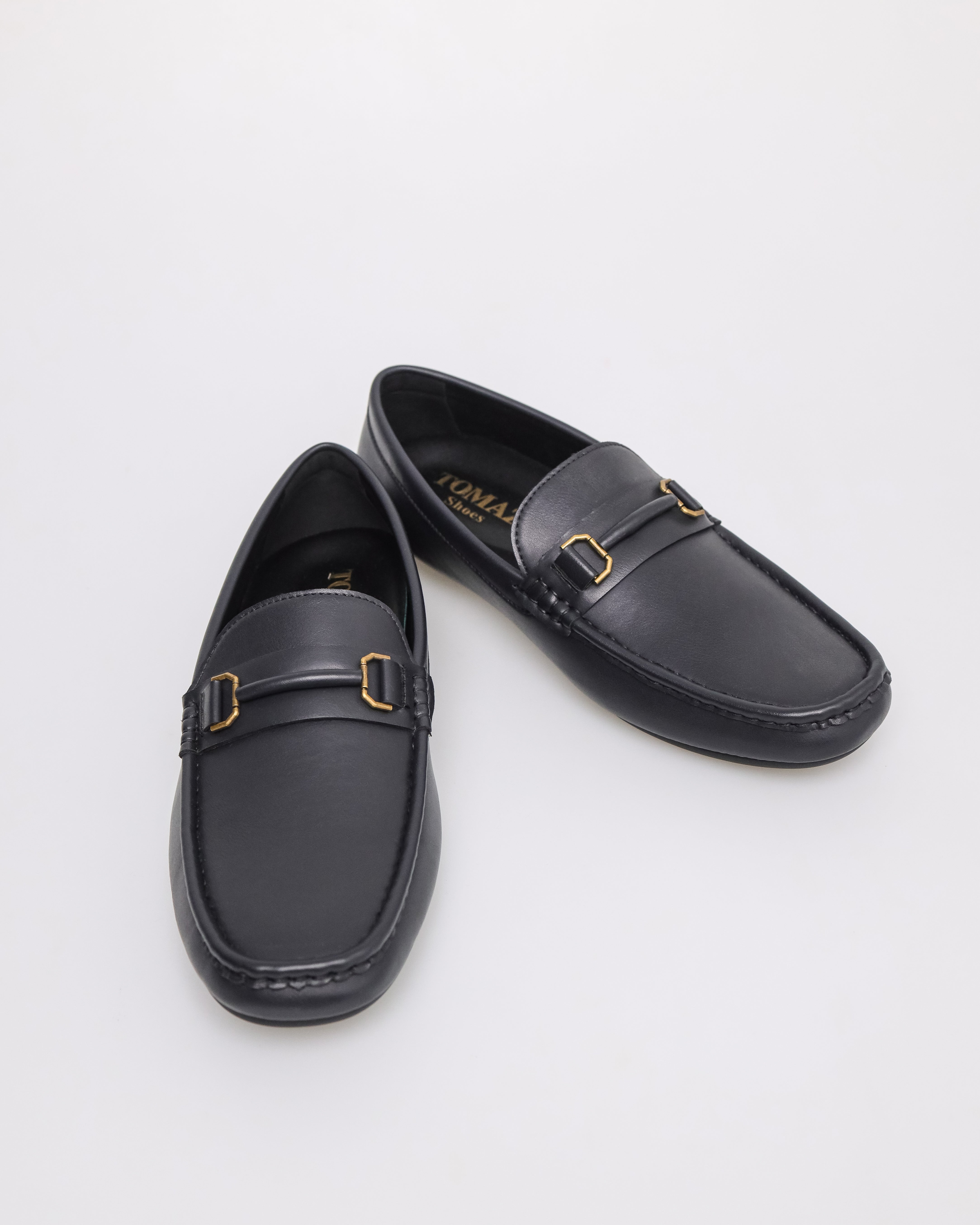 Tomaz C548 Men's Buckle Moccasins (Black)