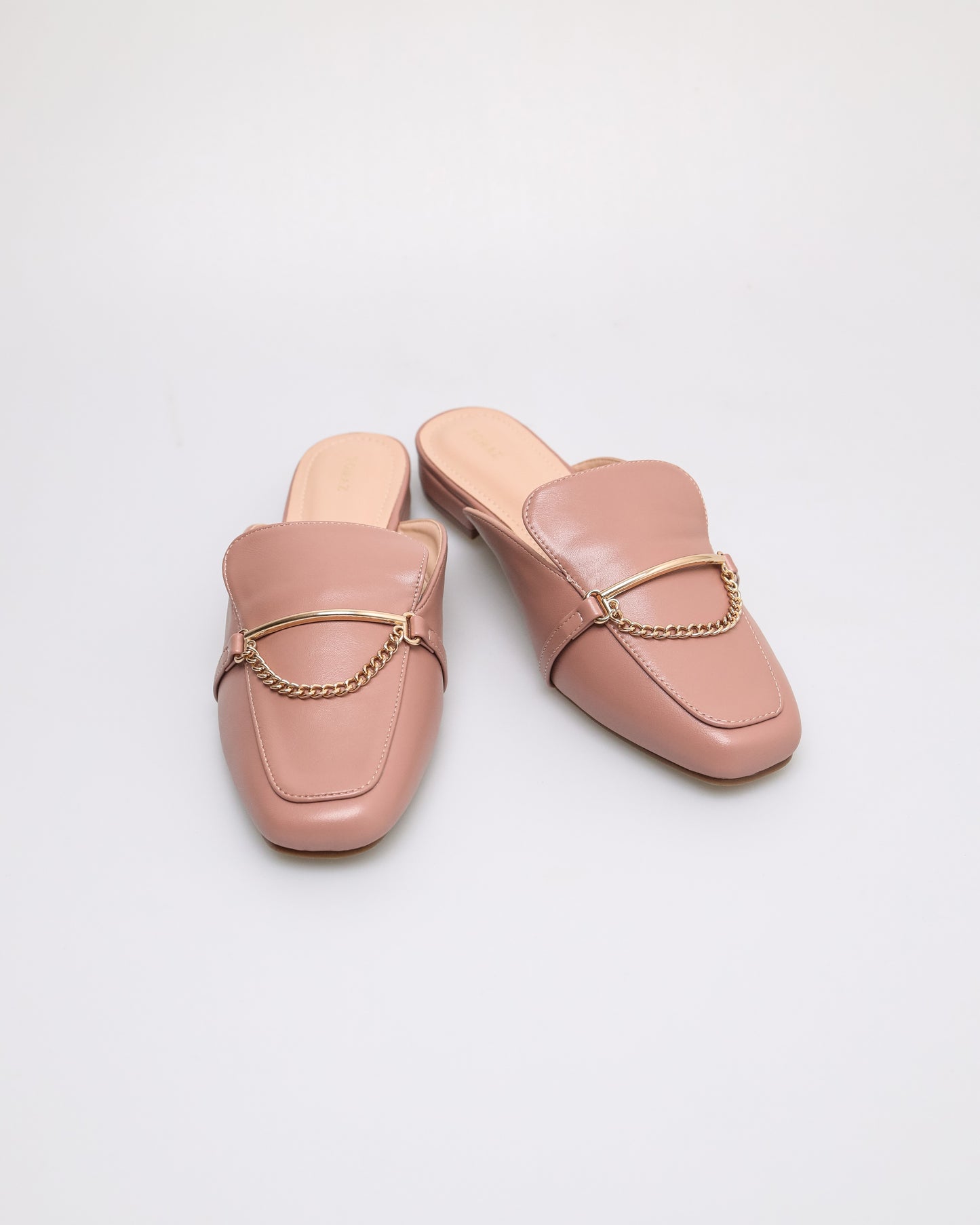 Tomaz NN365 Ladies Mini Gold Chain Mules (Pink)