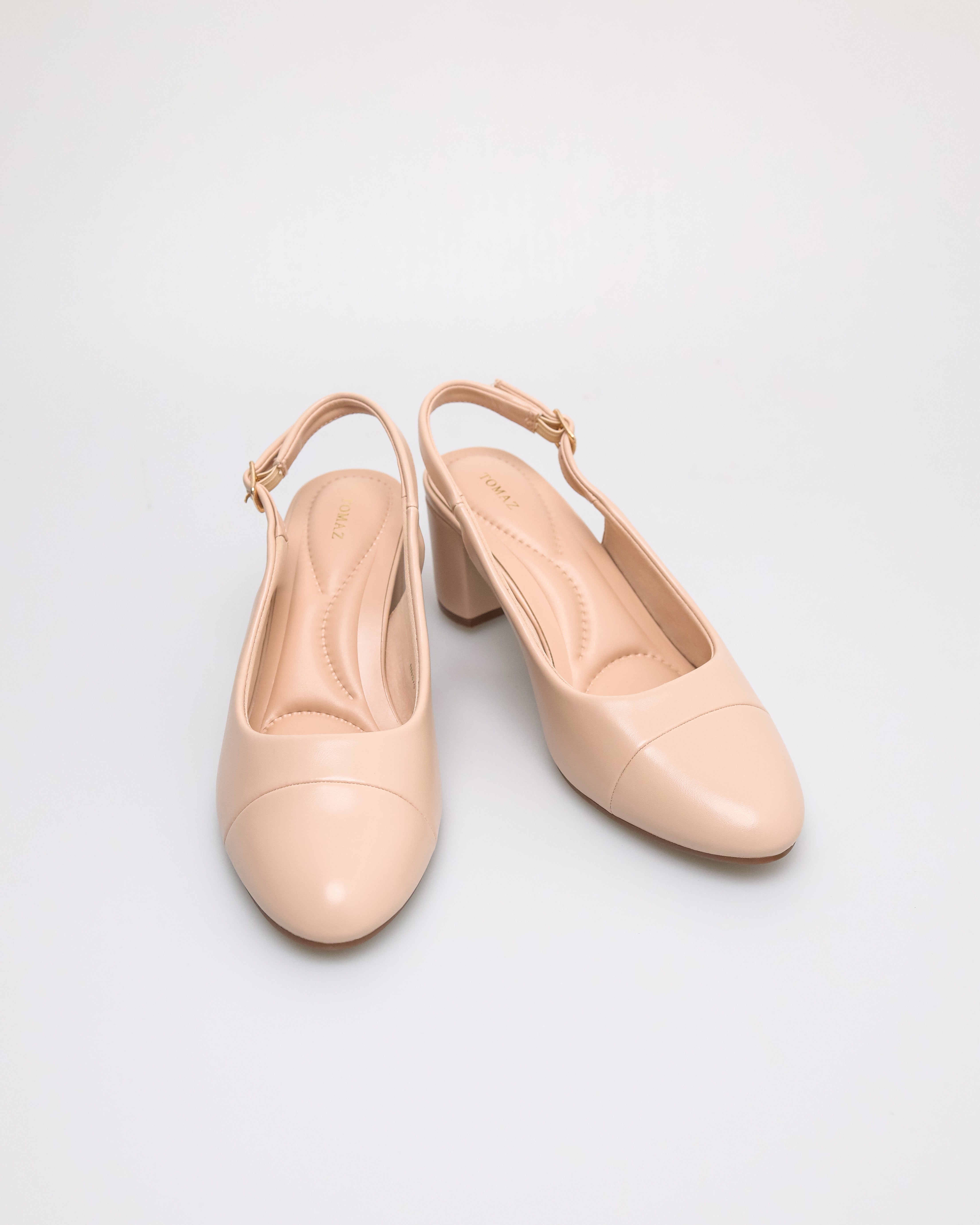 Tomaz NN379 Ladies Plain Ballerina Slingback Heels (Beige)