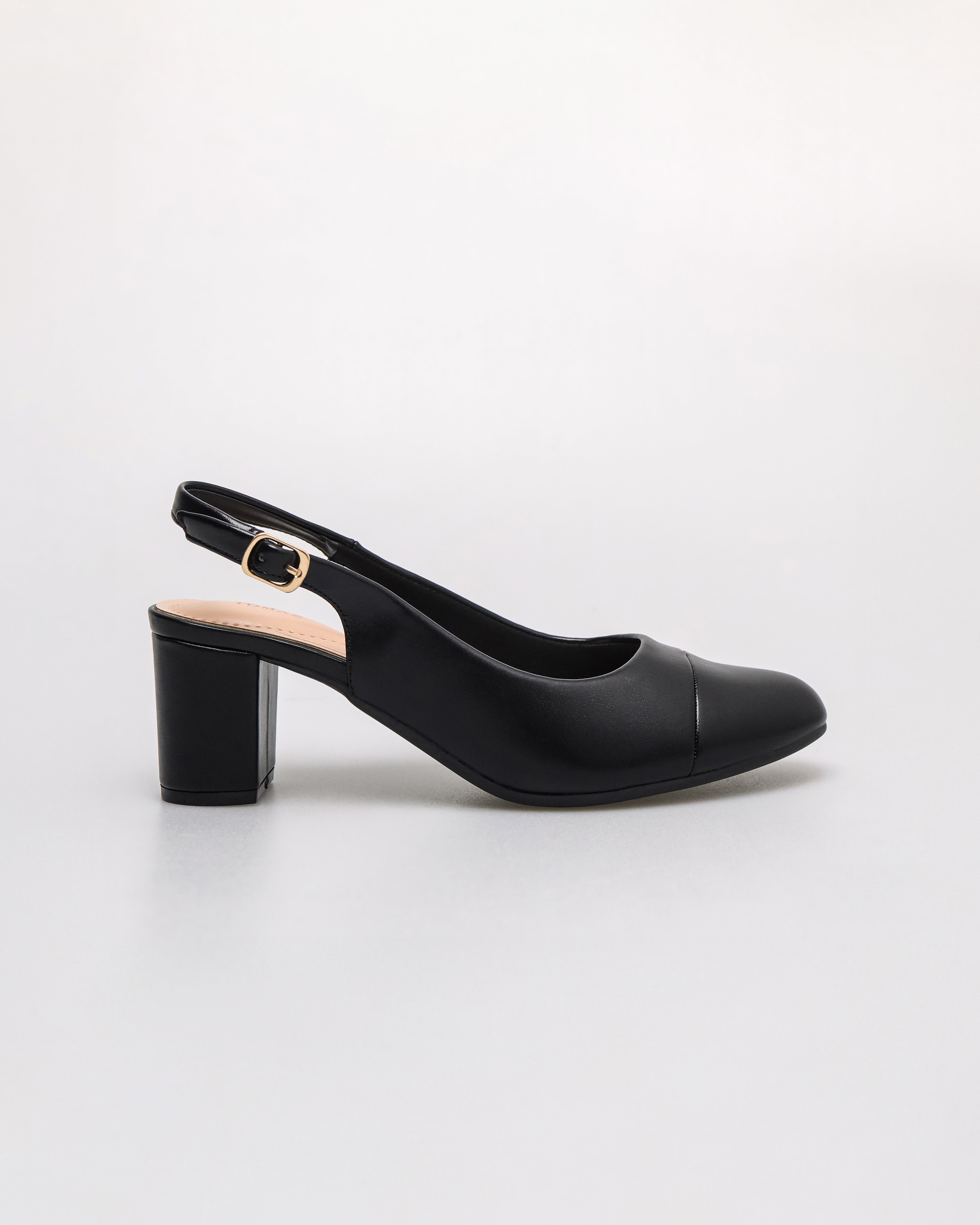 Tomaz NN379 Ladies Plain Ballerina Slingback Heels (Black)