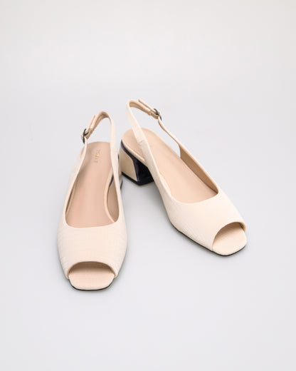 Tomaz NN495 Ladies Exotic Slingback Heels (Cream)