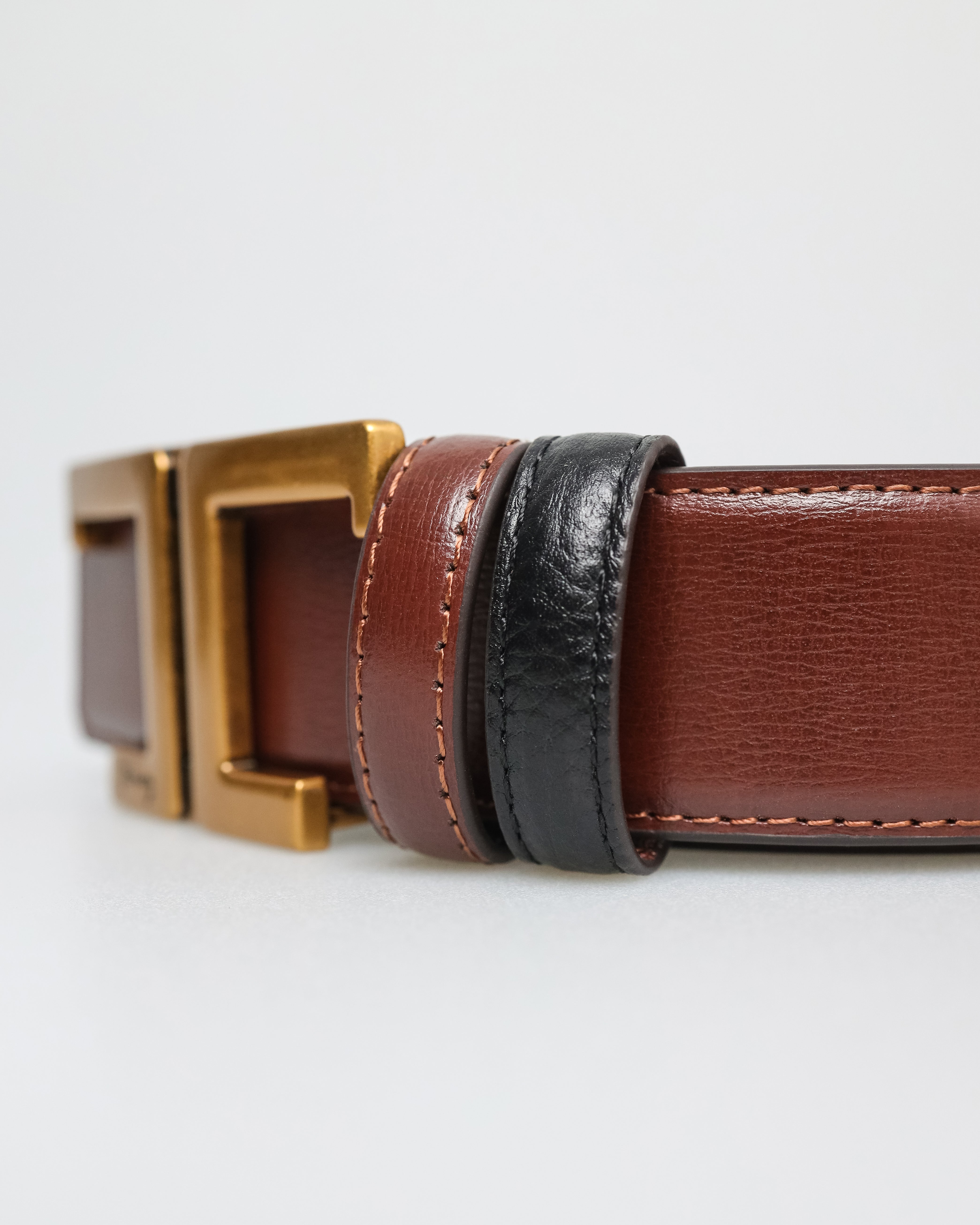 Tomaz AB108A Men's Reversible Leather Belt (Black/Brown)