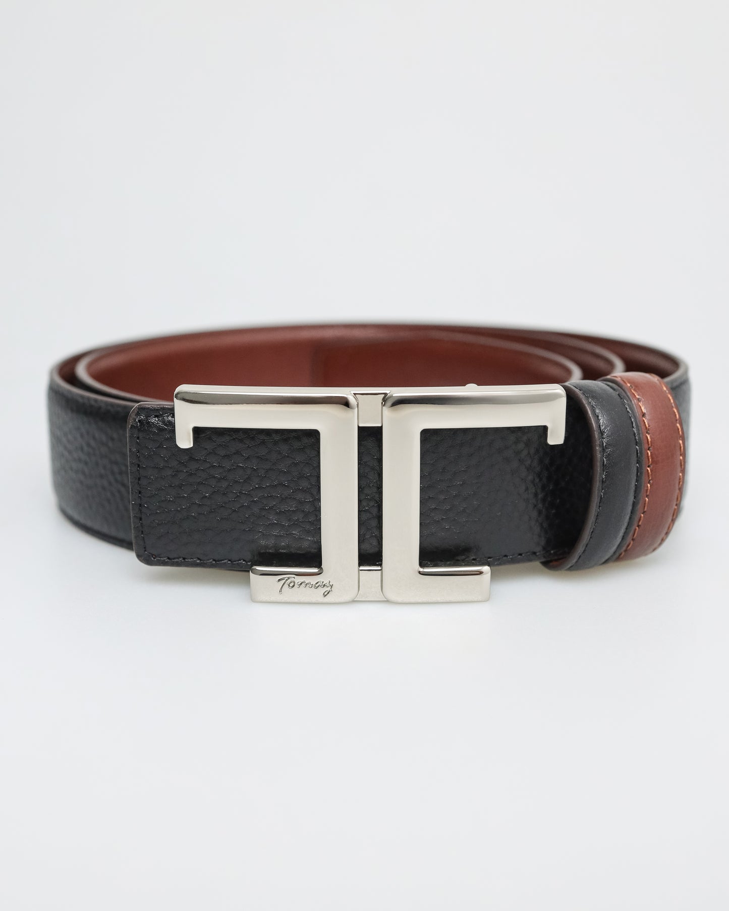 Tomaz AB109 Men's Leather Belt (Black/Brown)