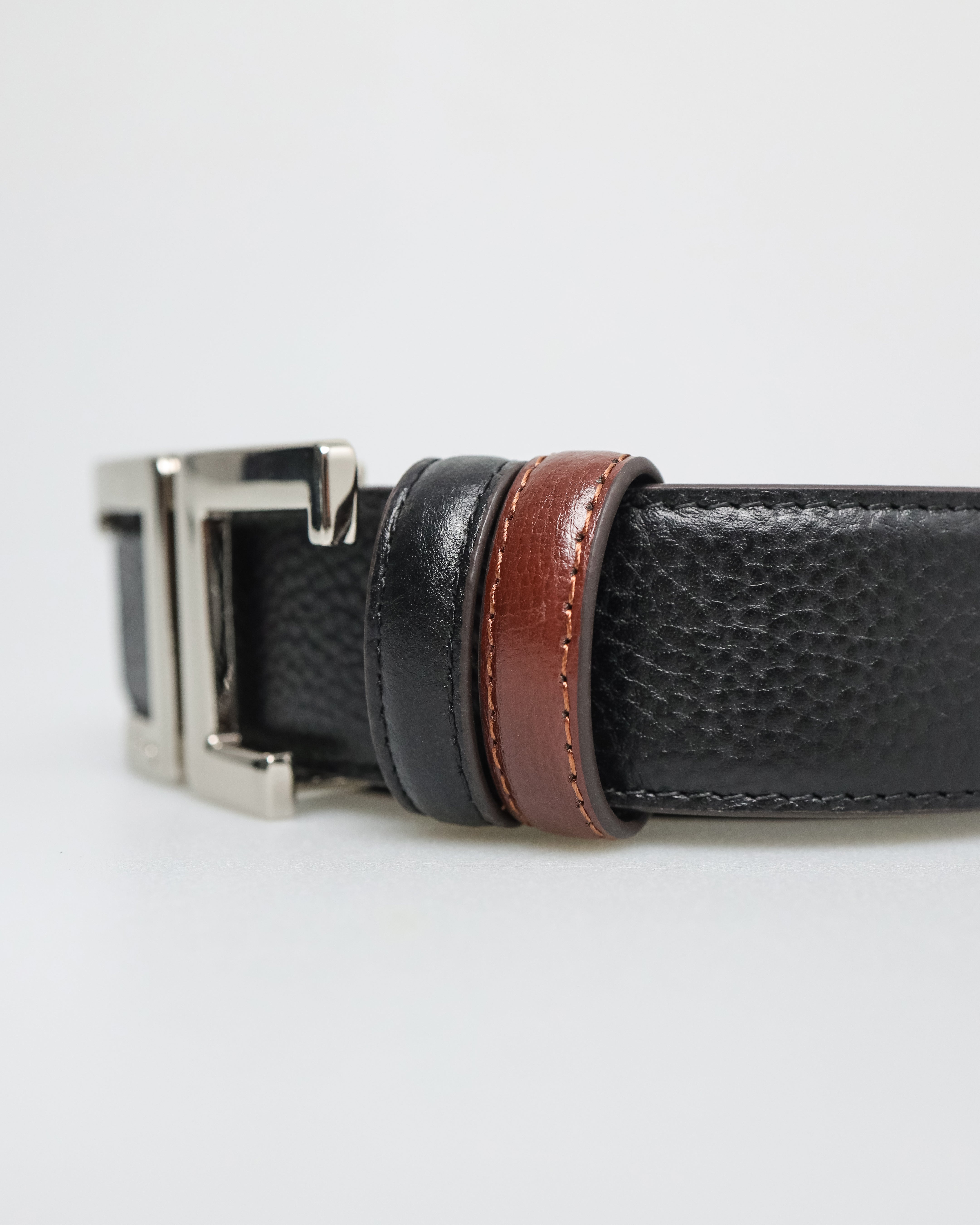 Tomaz AB109 Men's Leather Belt (Black/Brown)