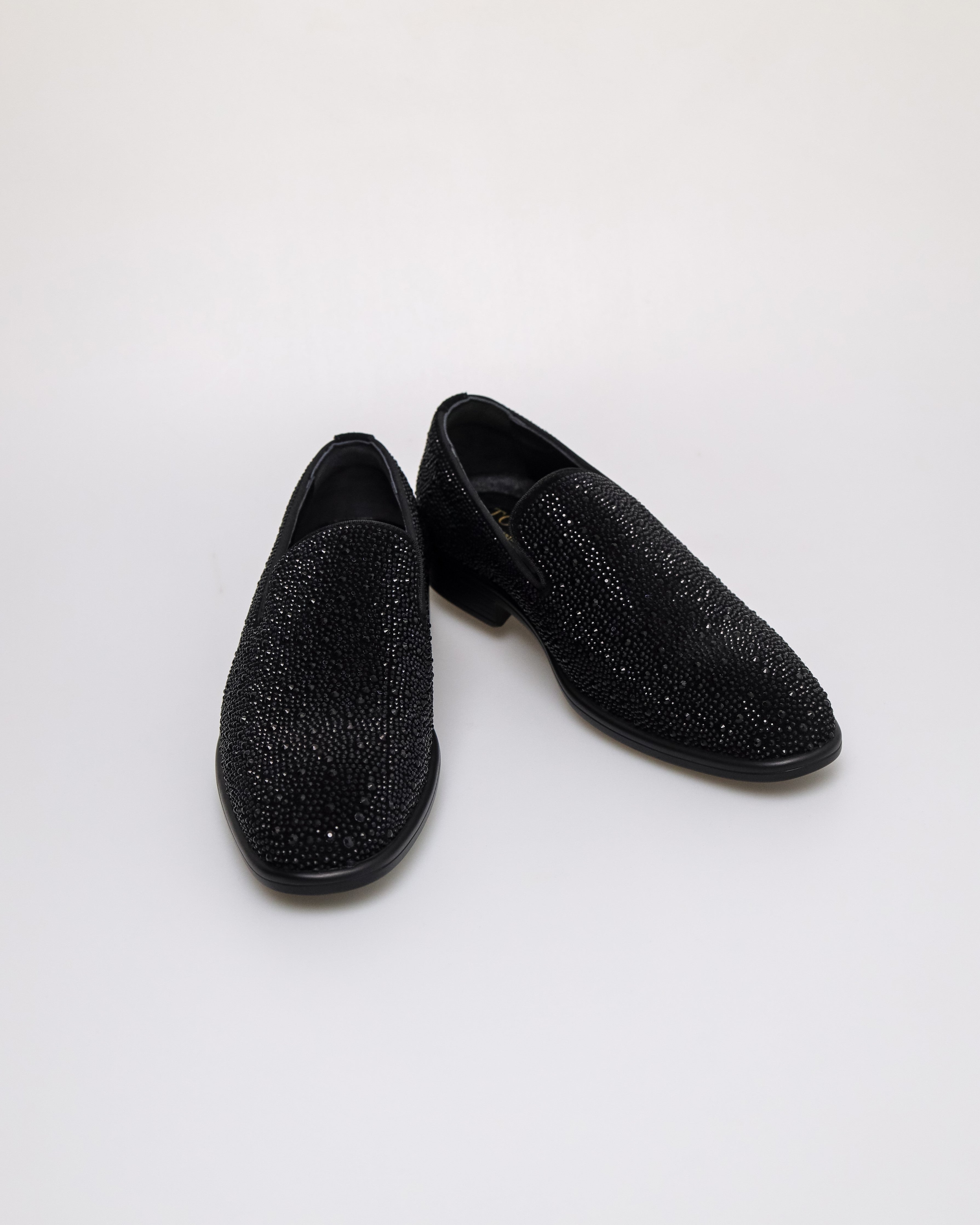 Tomaz F427 Men's Crystally Loafers (Black)