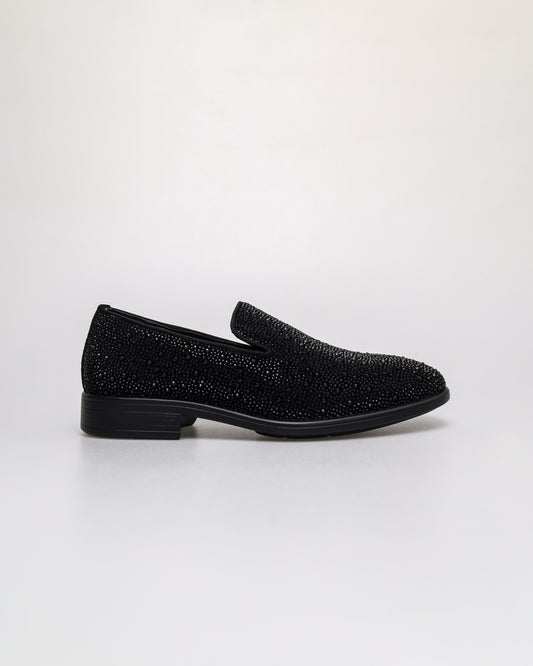 Tomaz F427 Men's Crystally Loafers (Black)