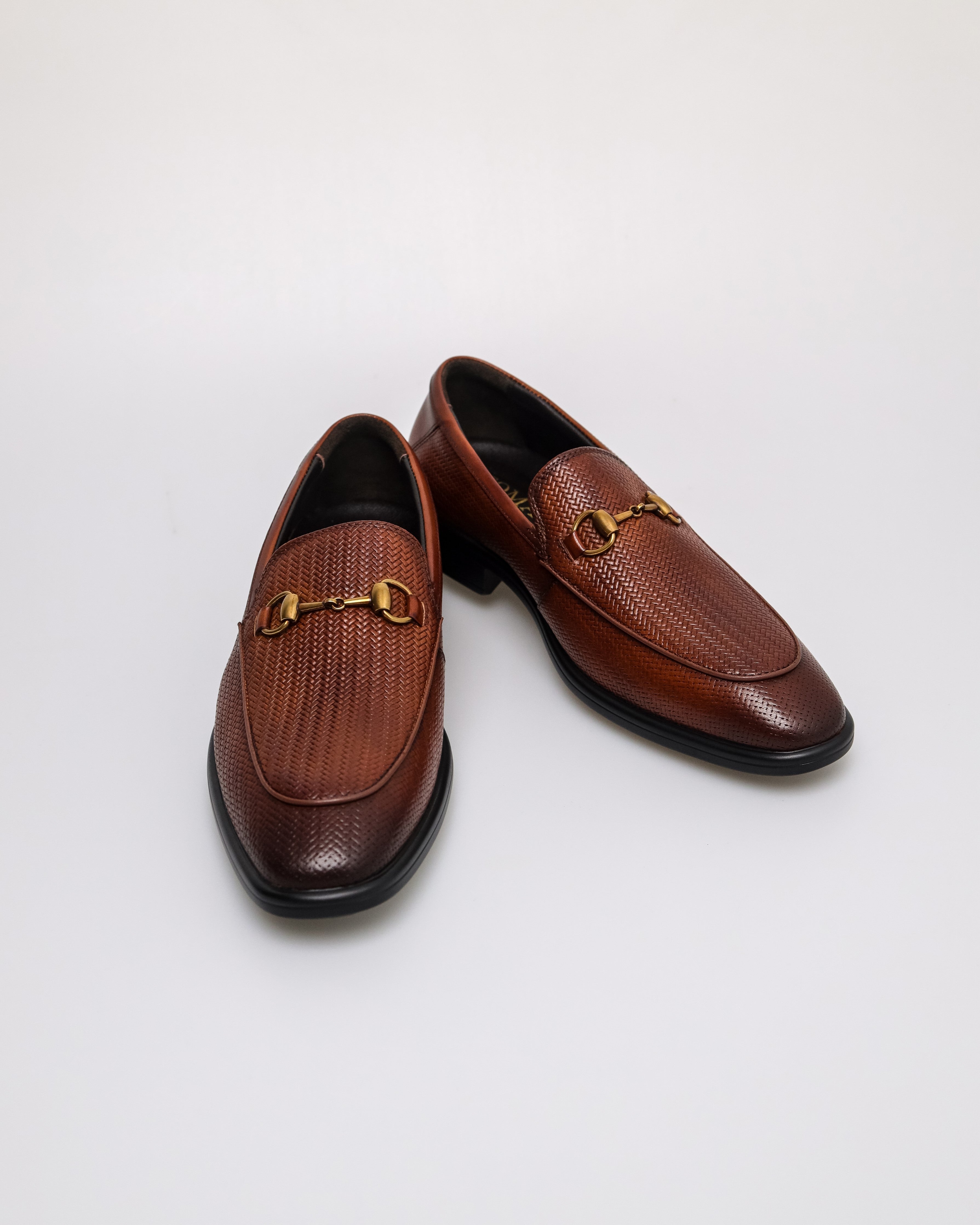 Tomaz F428 Men's Woven Horsebit Loafers (Brown)