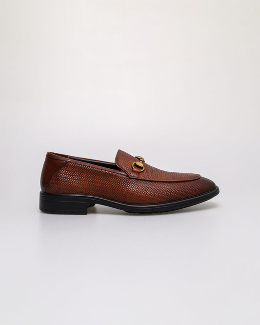 Tomaz F428 Men's Woven Horsebit Loafers (Brown)