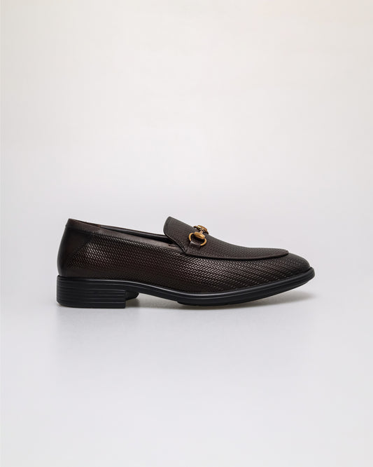 Tomaz F428 Men's Woven Horsebit Loafers (Coffee)