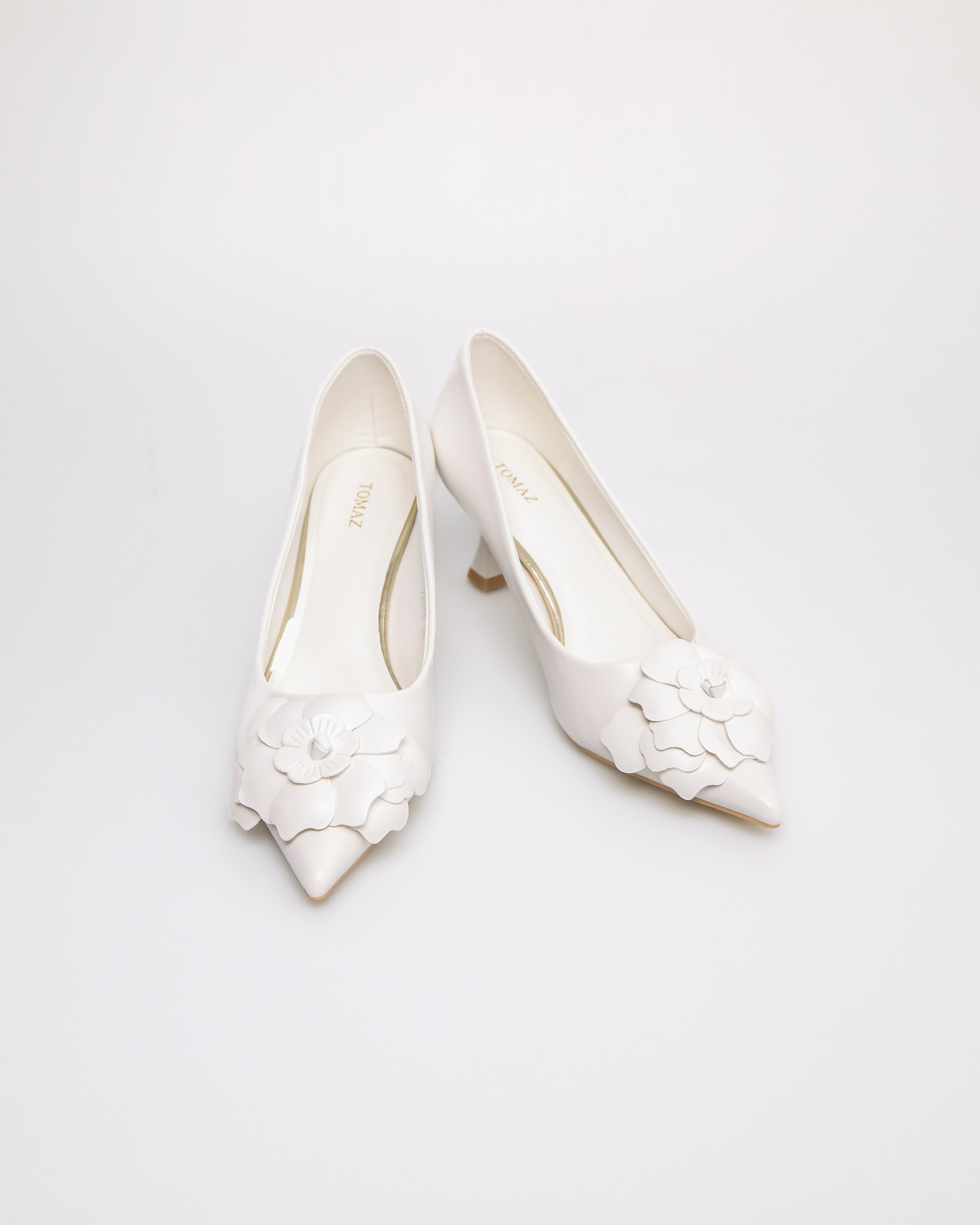 Tomaz YX210 Ladies Floral Elegance Heels (White)