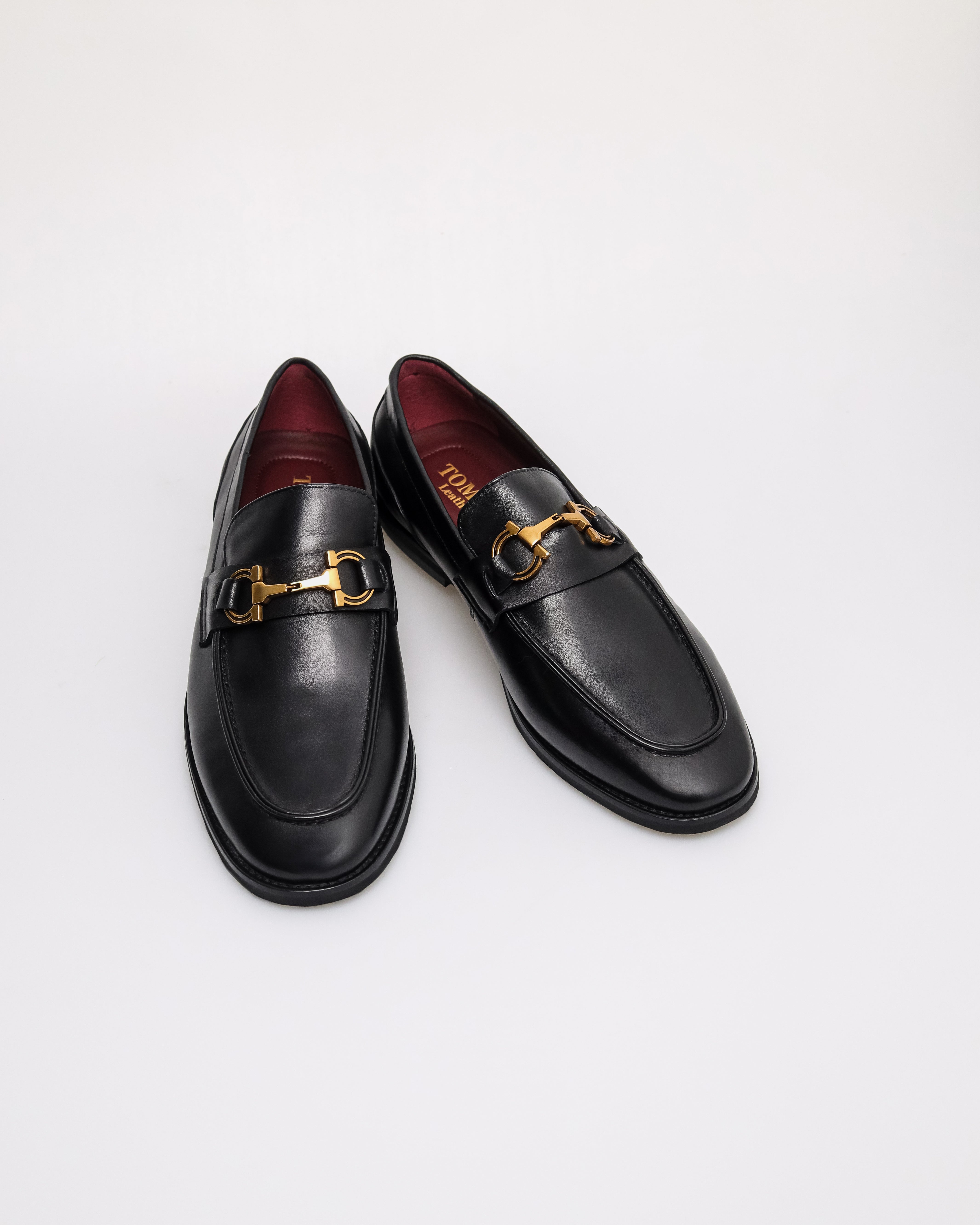 Tomaz HF114 Men's Horsebit Buckle Loafers (Black)