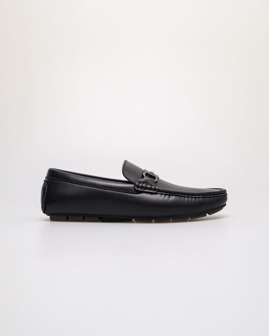 Tomaz C665 Men's Buckle Plate Moccasins (Black)