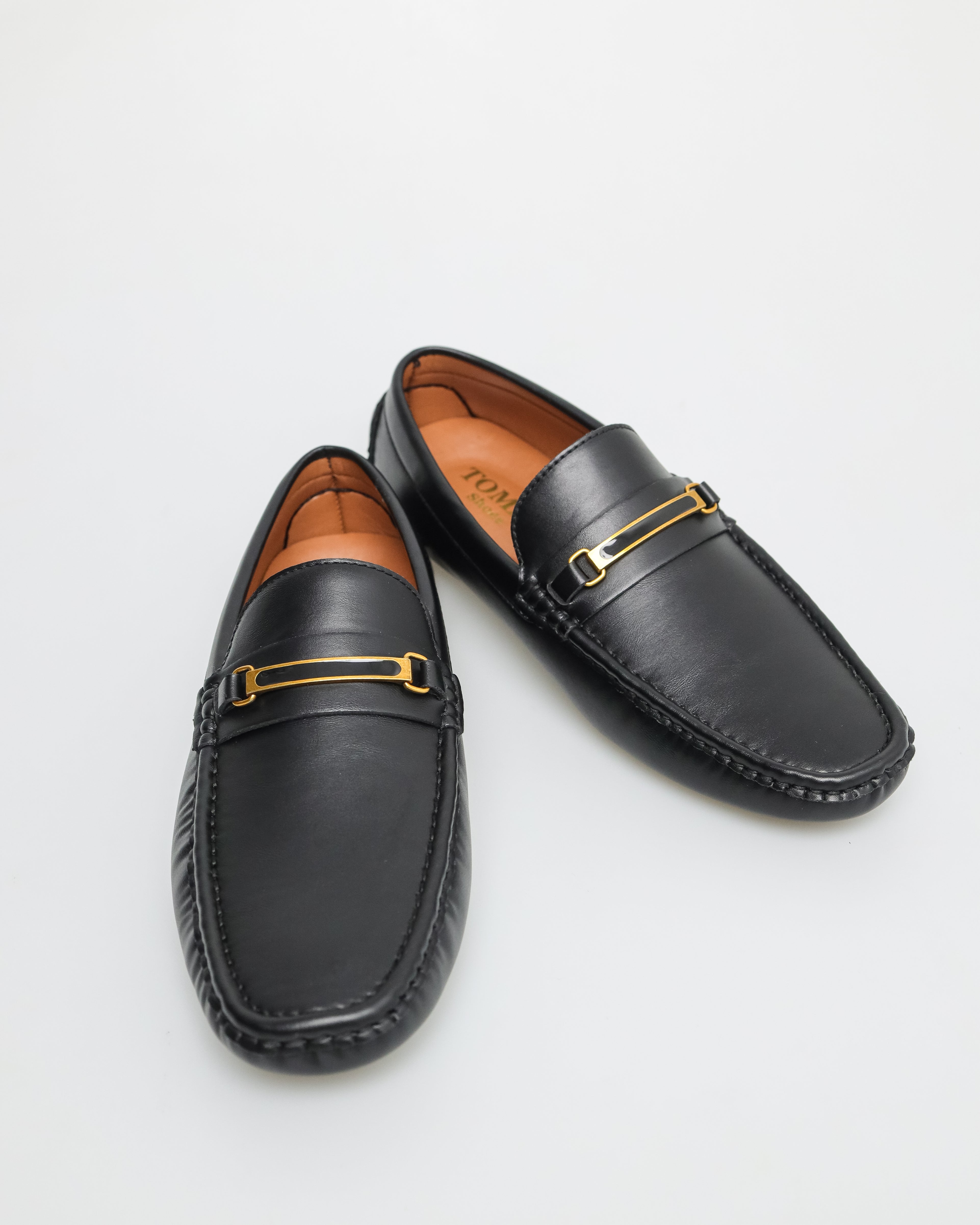 Tomaz C532 Men's Buckle Moccasins (Black)