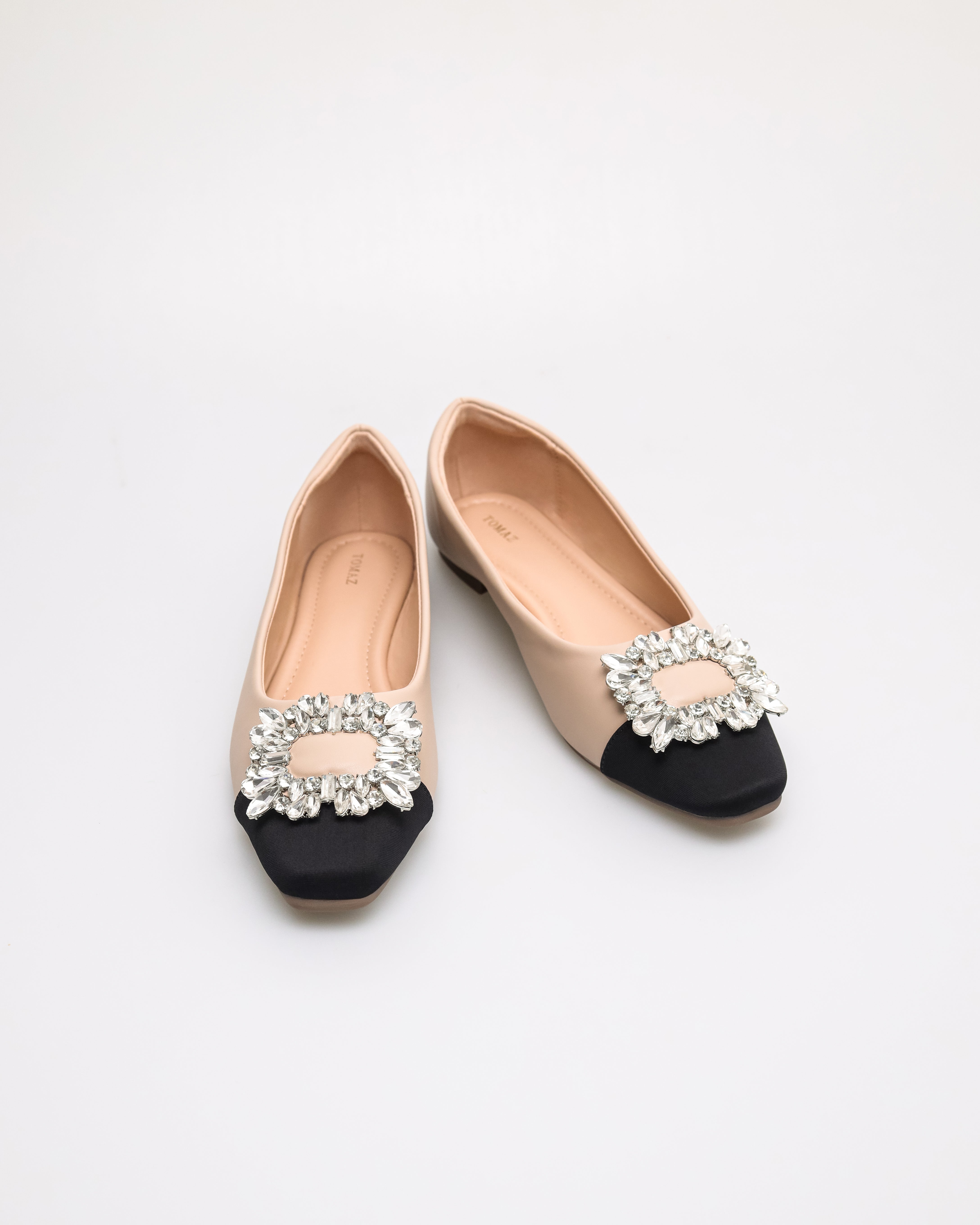 Tomaz NN469 Ladies Crystal Charm Flats (Beige)