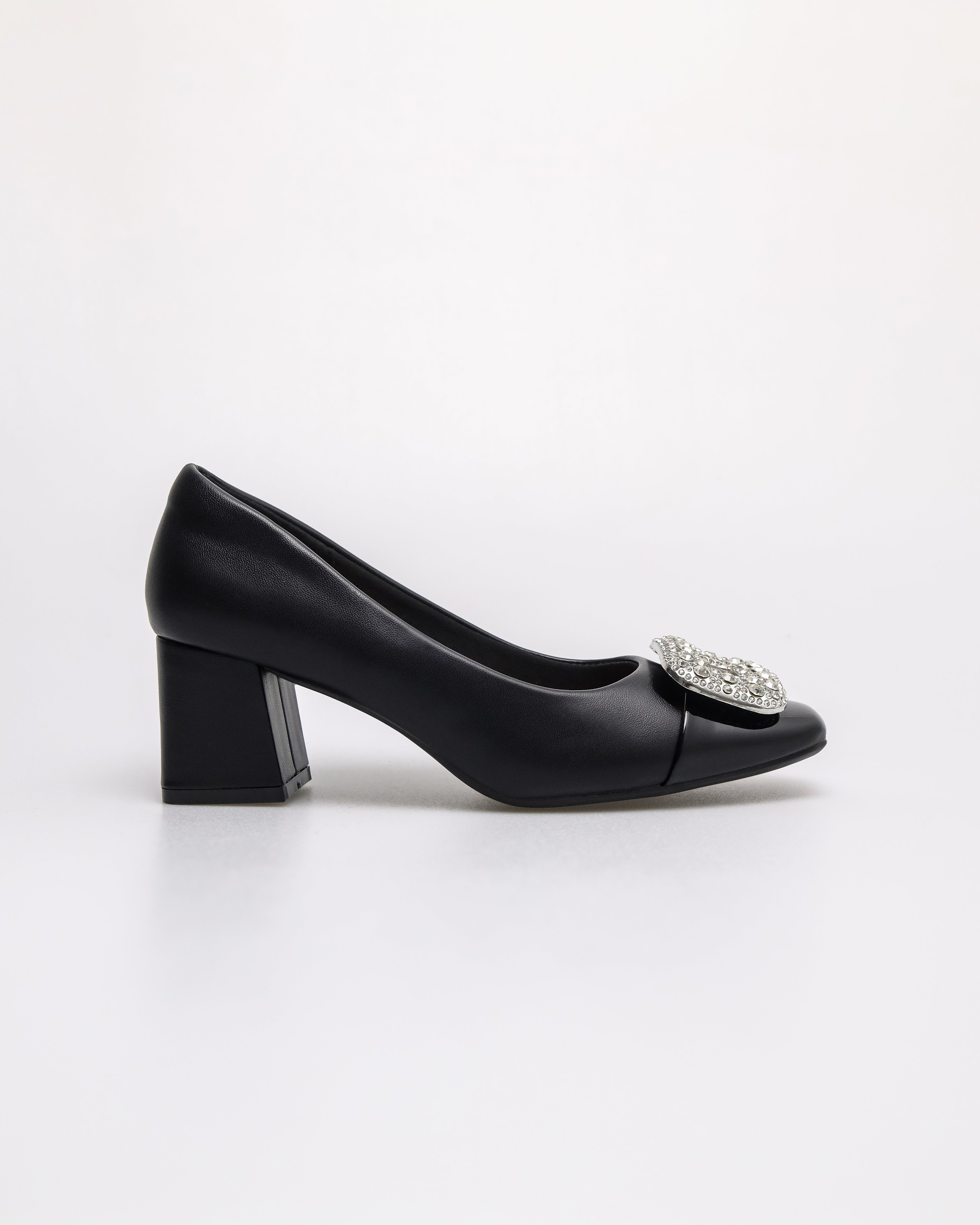 Tomaz NN532 Ladies Sparkle Block Heels (Black)