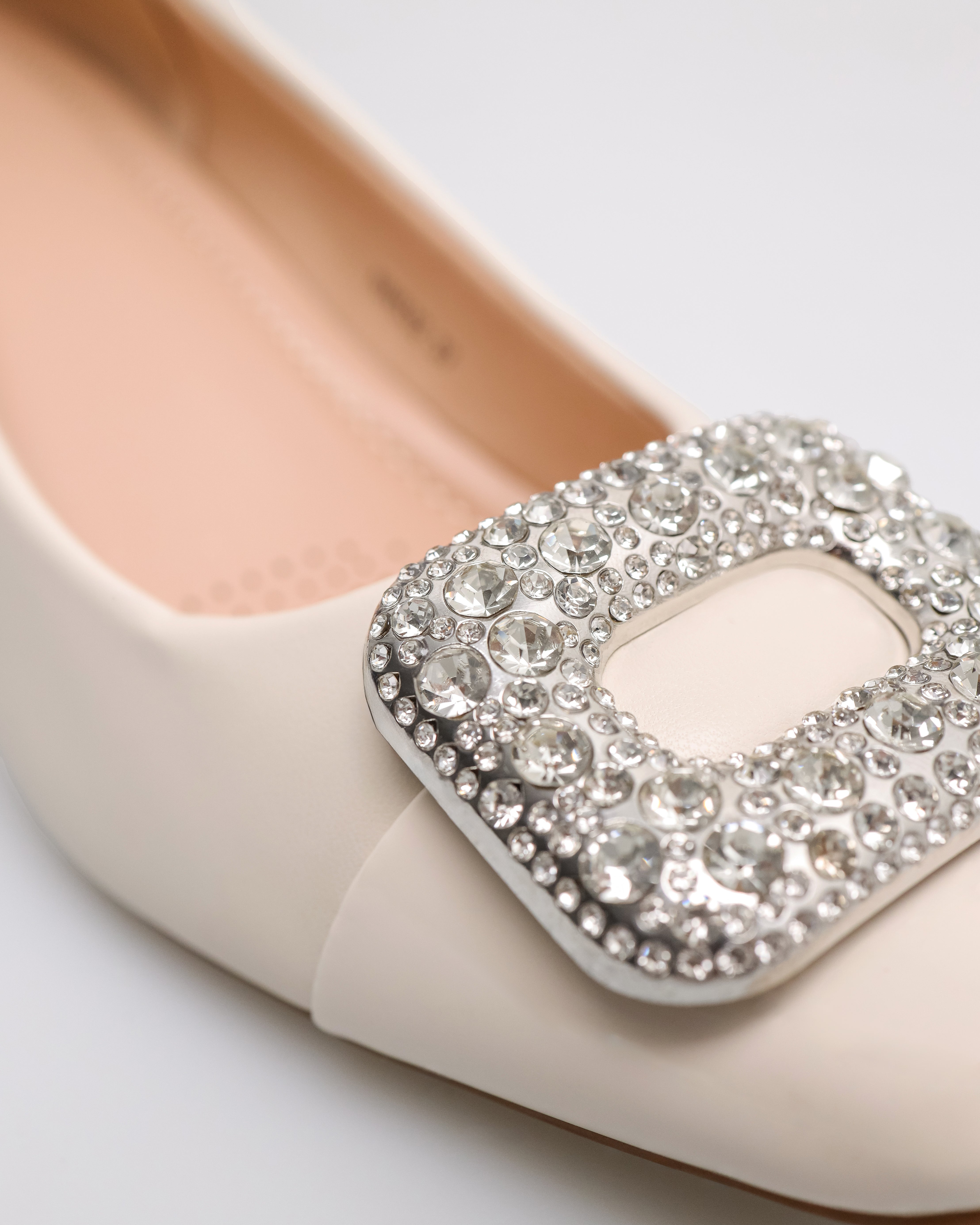 Tomaz NN532 Ladies Sparkle Block Heels (Cream)