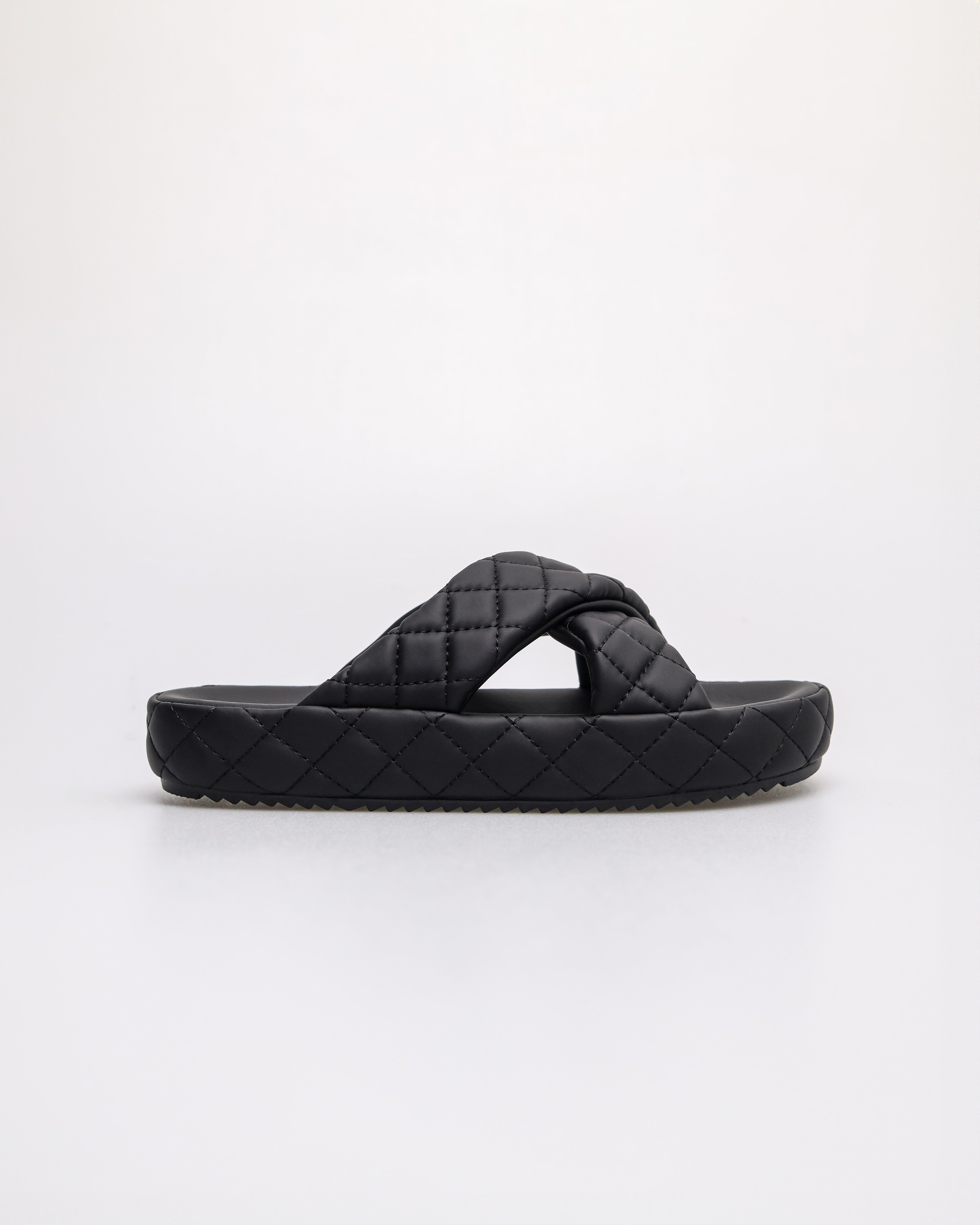 Tomaz NN394 Ladies Cross Quilted Slipper (Black)