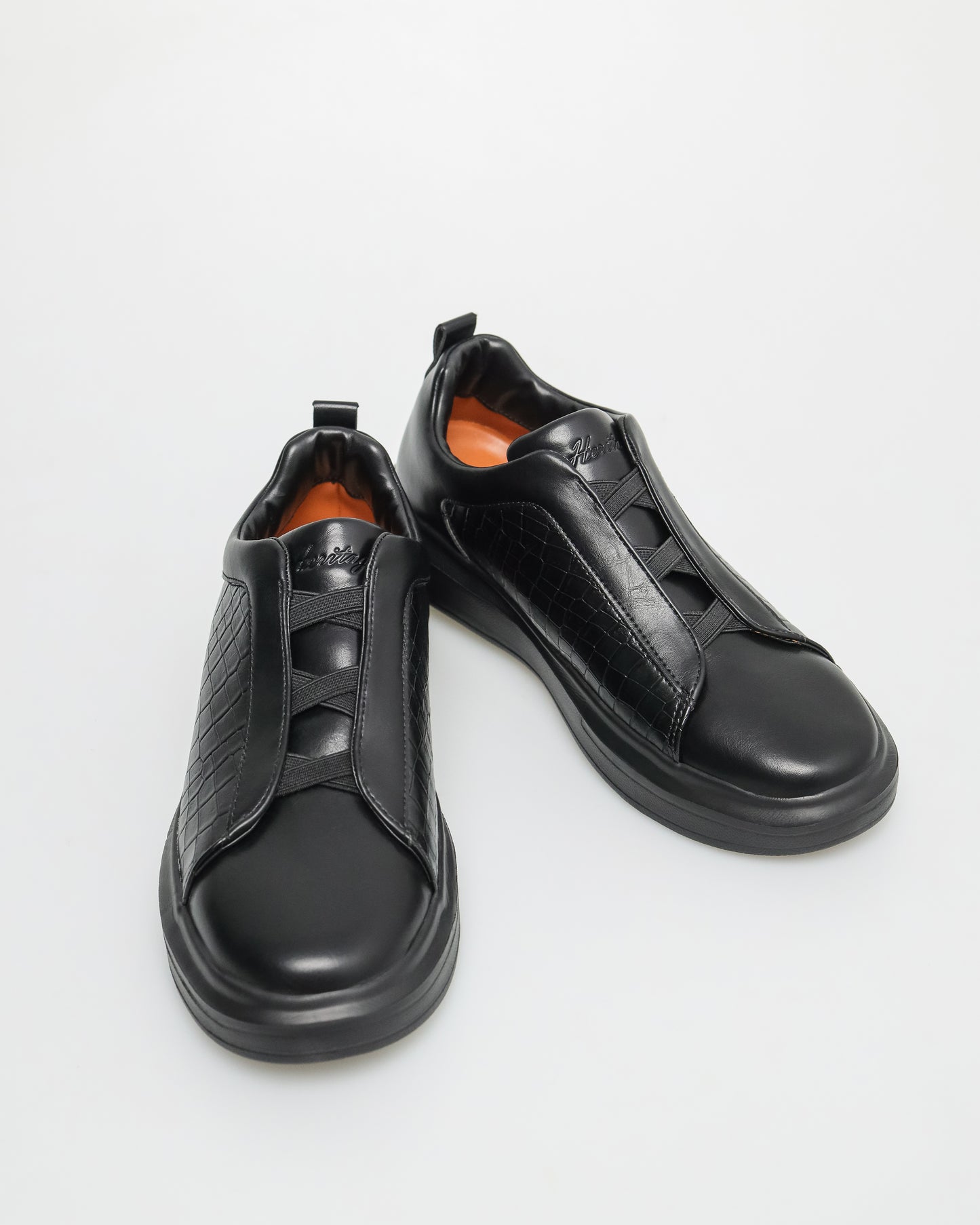 Tomaz C588 Men's Stretch Knit X-Strap Sneaker (Black)