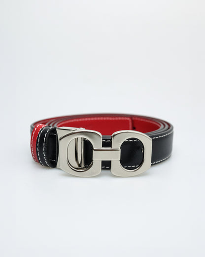 Tomaz ABL002 Ladies Split Leather Belt (Black/Red)