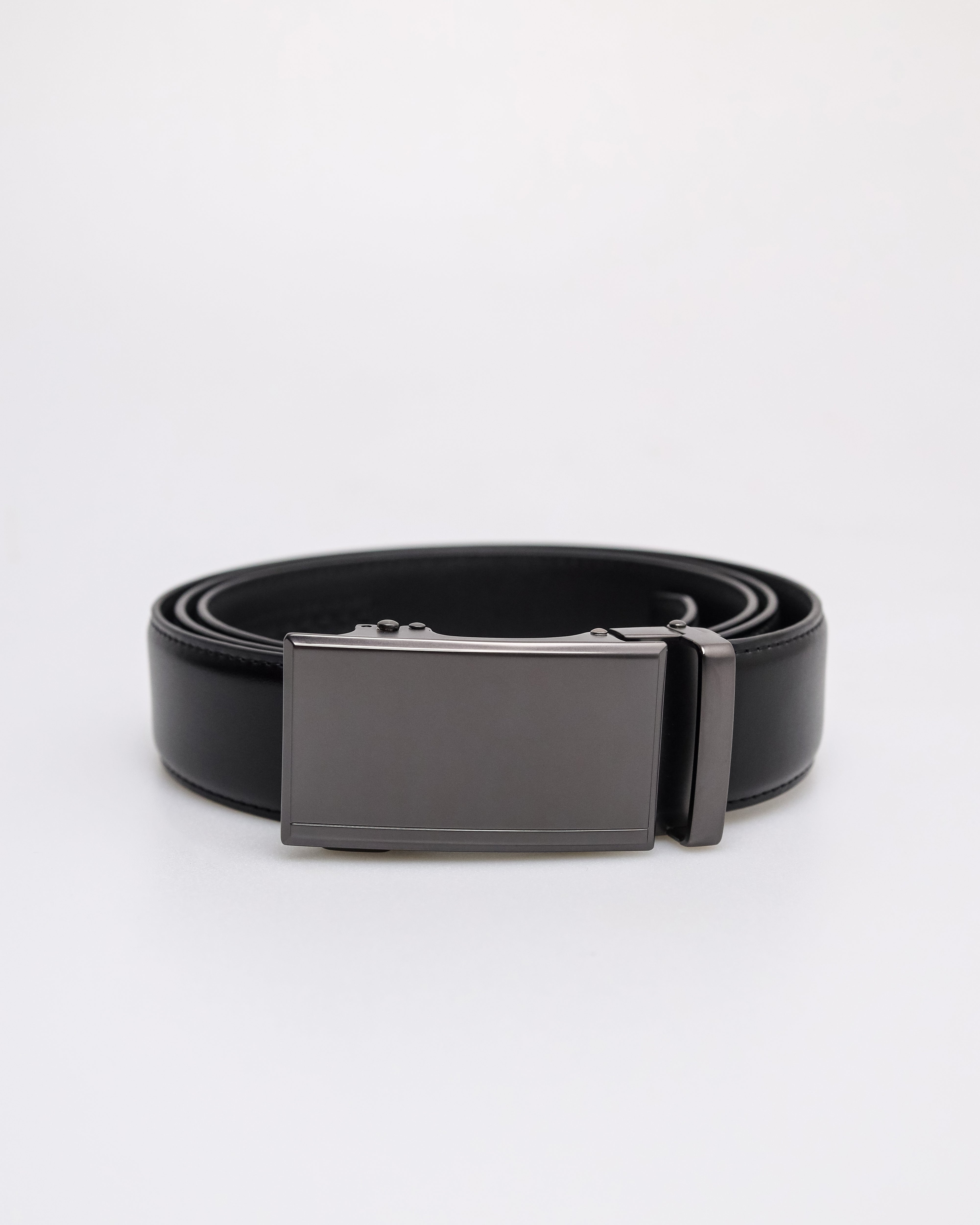 Tomaz AB152 Men's Automatic Split Leather Belt (Black)