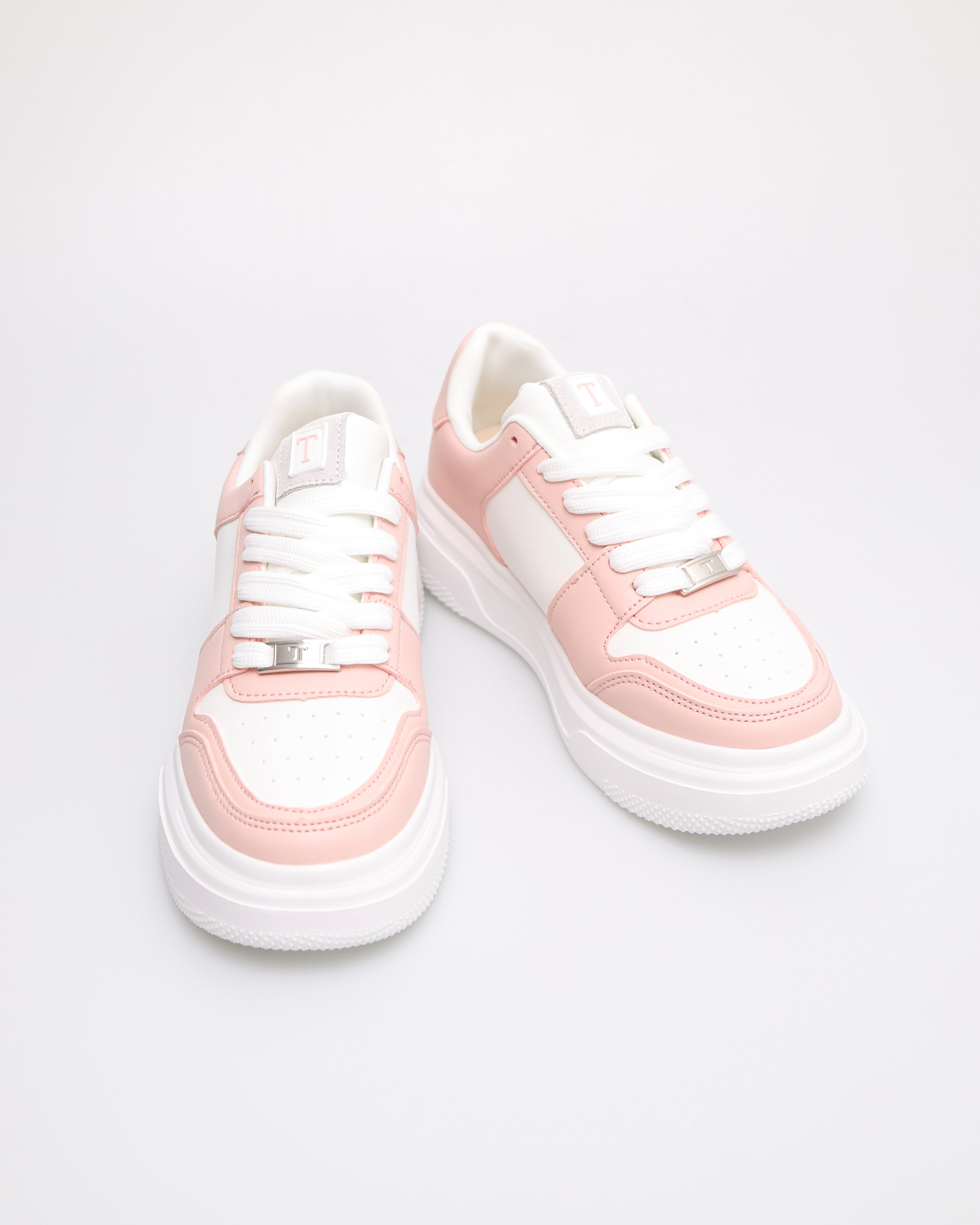 Tomaz YX206 Ladies Urban Comfort Sneaker (White/Pink)