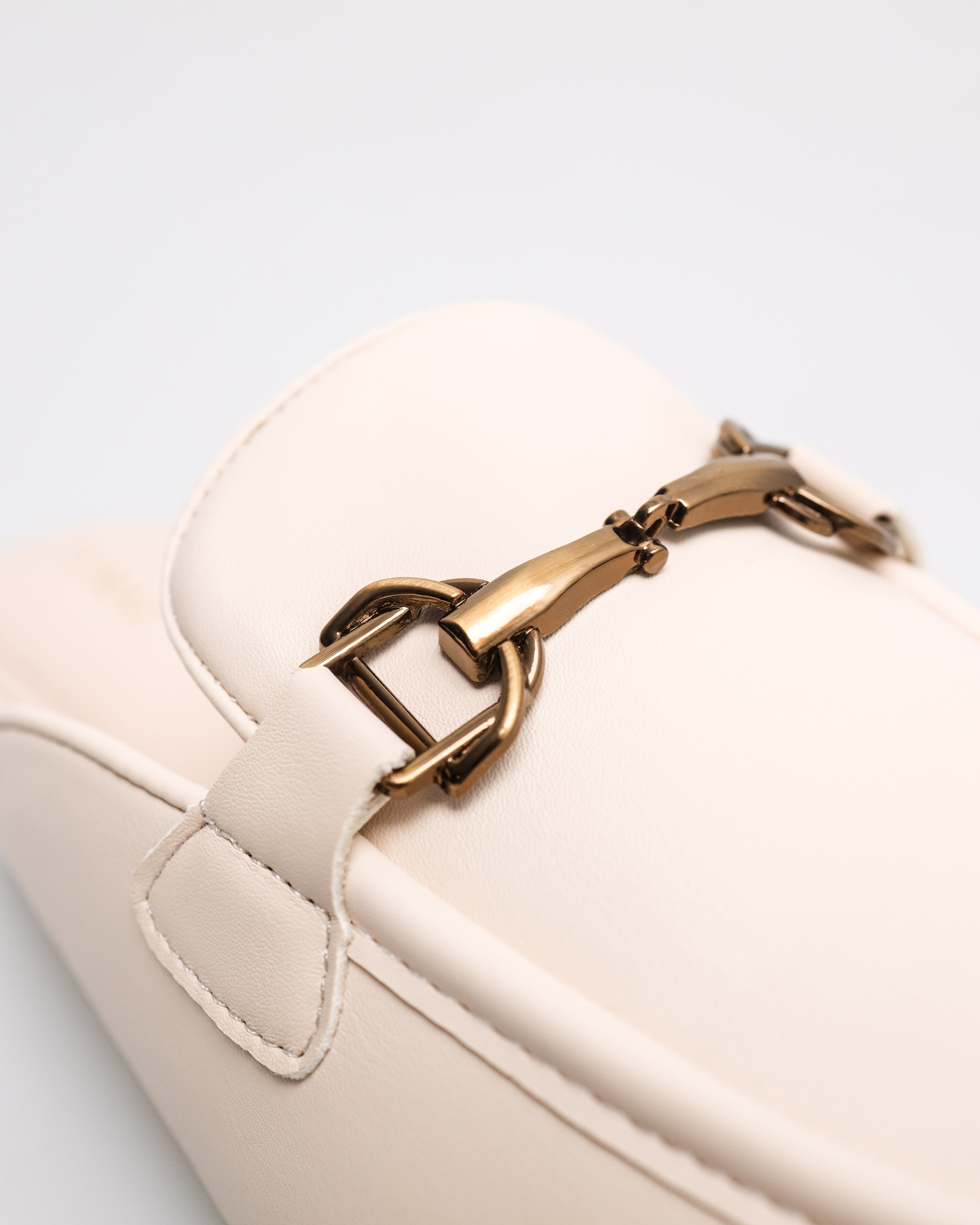 Tomaz YX219 Ladies Golden Horsebit Mules (Cream)