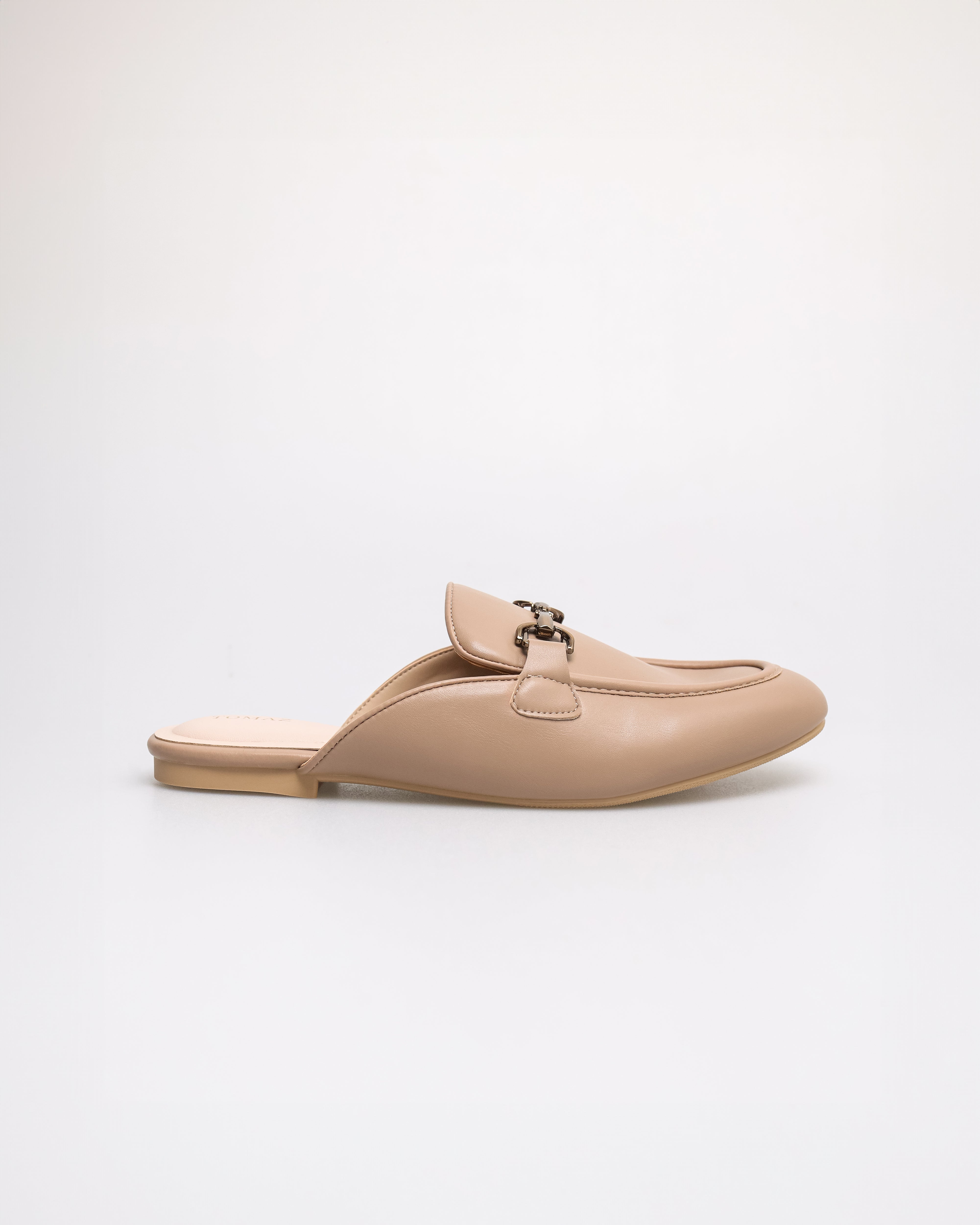 Tomaz YX219 Ladies Golden Horsebit Mules (Khaki)