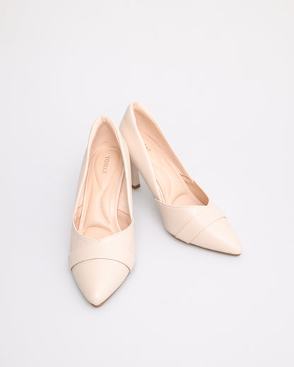 Tomaz NN206 Ladies Fold Pointy Heels (Cream)