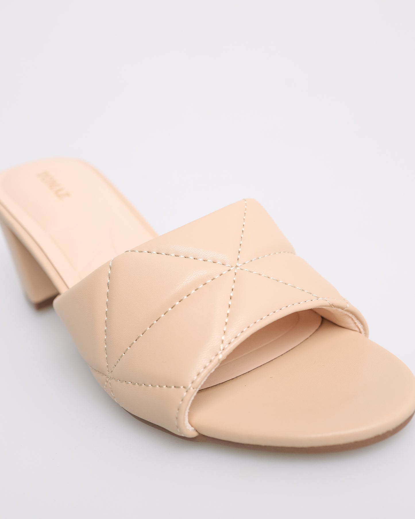 Tomaz NN210 Ladies Quilted Leather Block Heels (Beige)