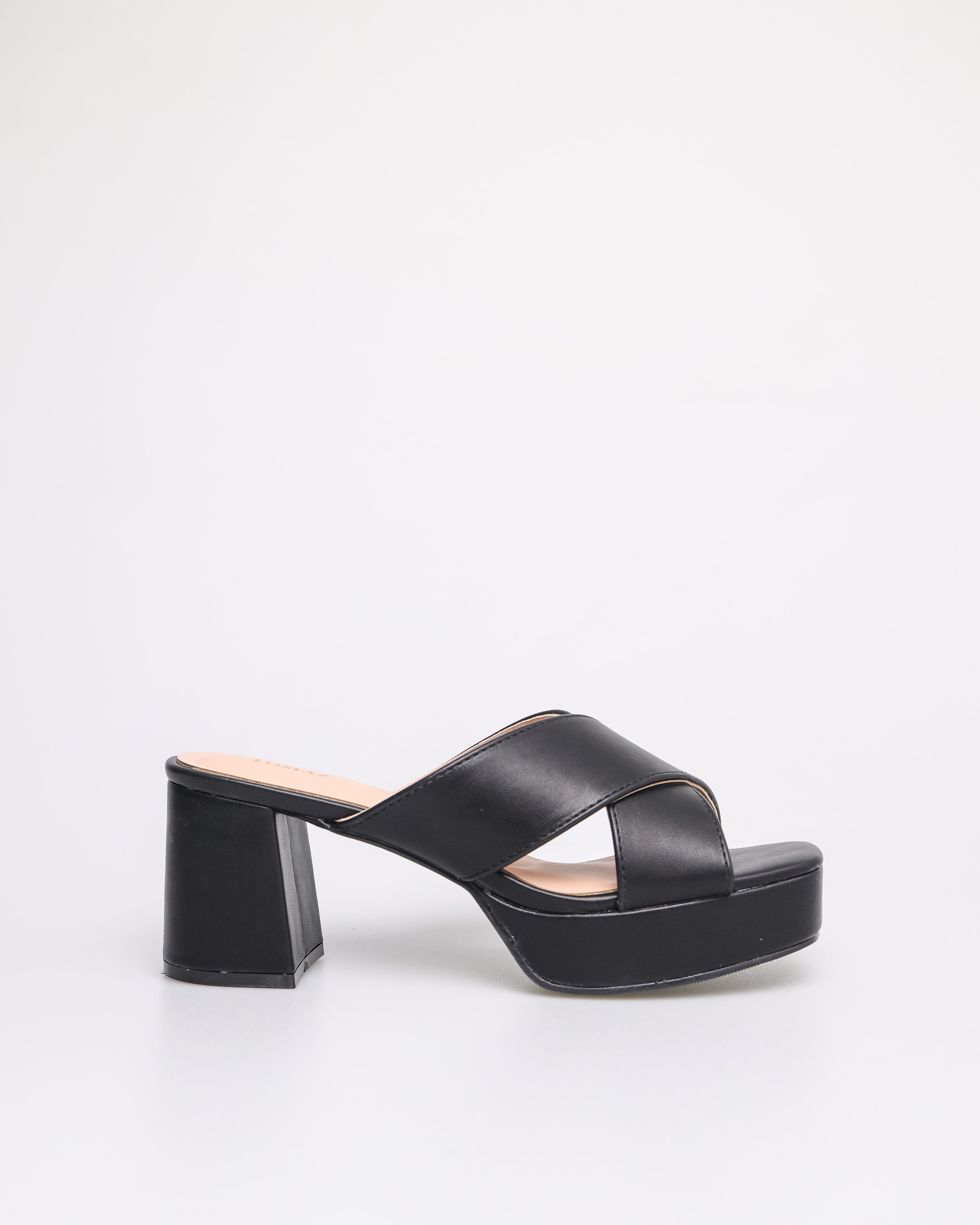 Tomaz NN183 Ladies Crossover Heels (Black)