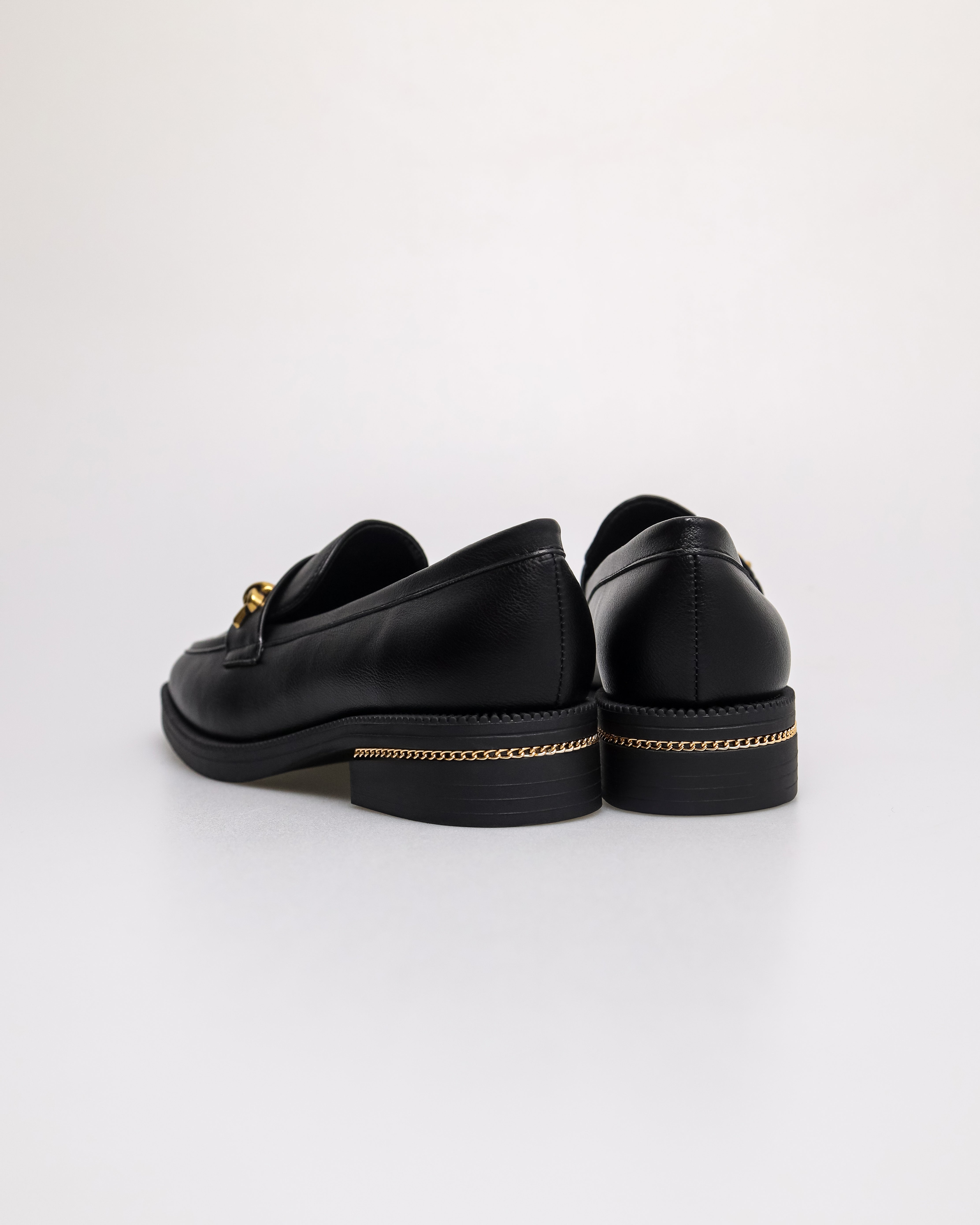 Tomaz FL078 Ladies Golden Chain Elegance Loafer (Black)