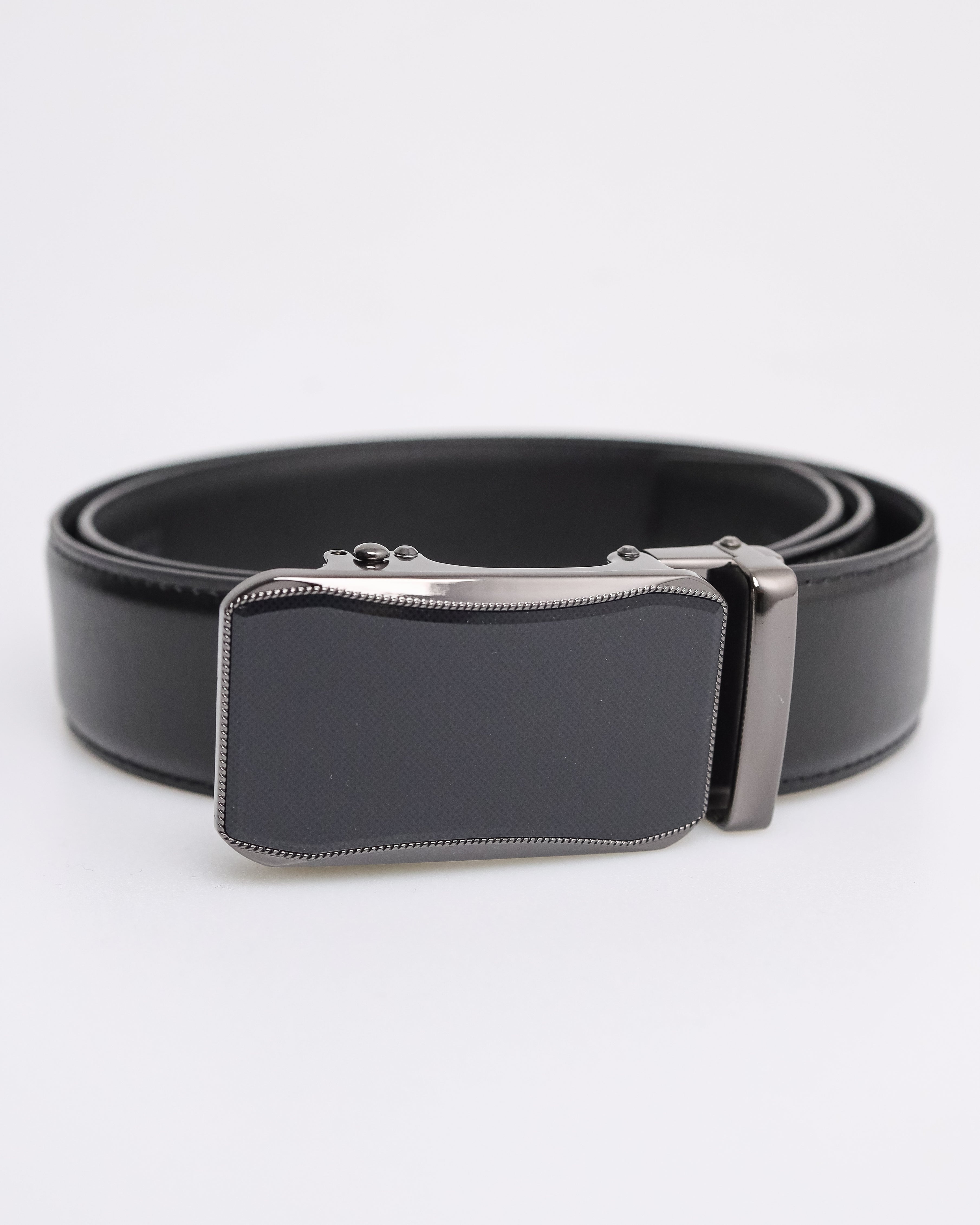 Tomaz AB118 Men's Automatic Split Leather Belt (Black)