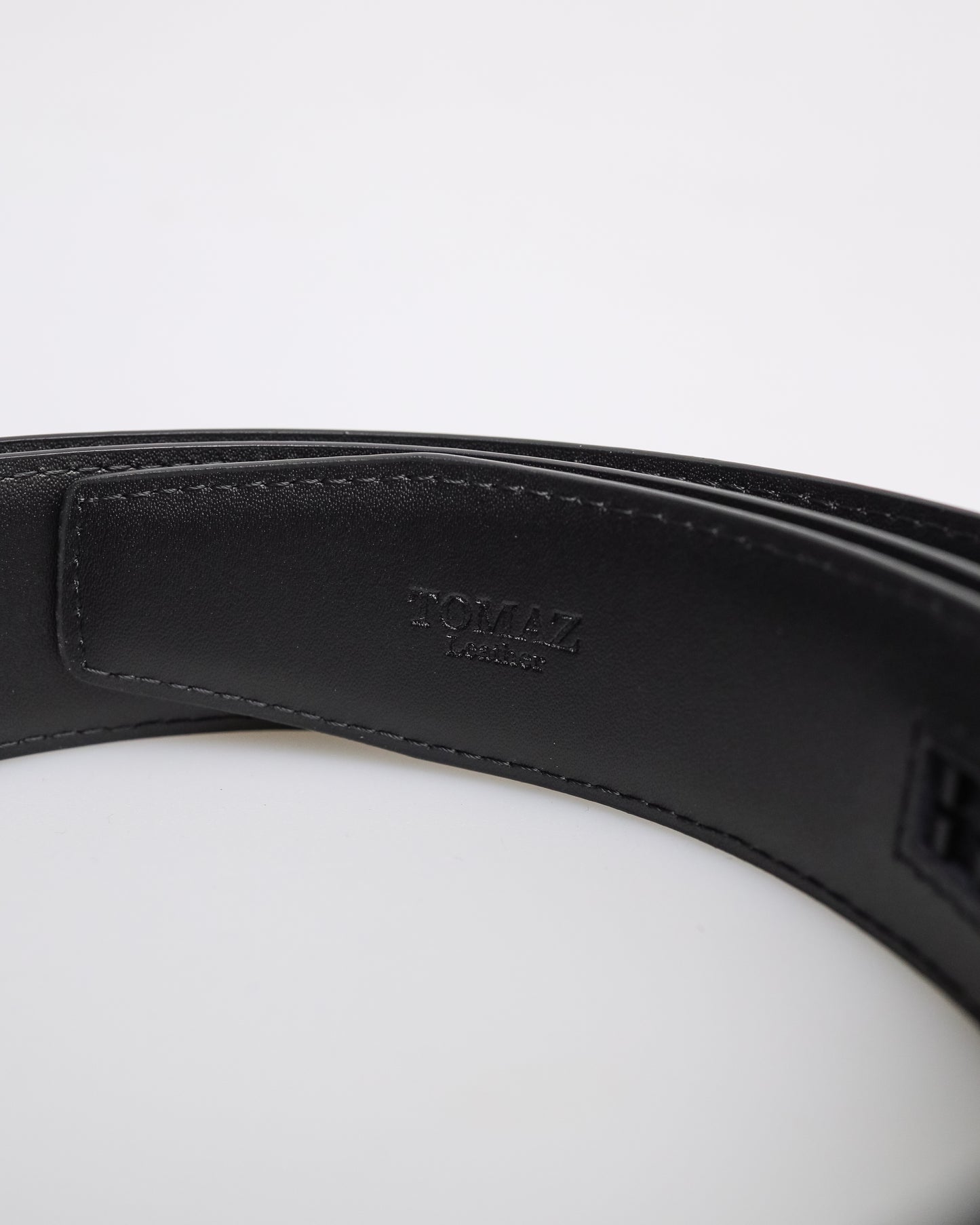 Tomaz AB118 Men's Automatic Split Leather Belt (Black)