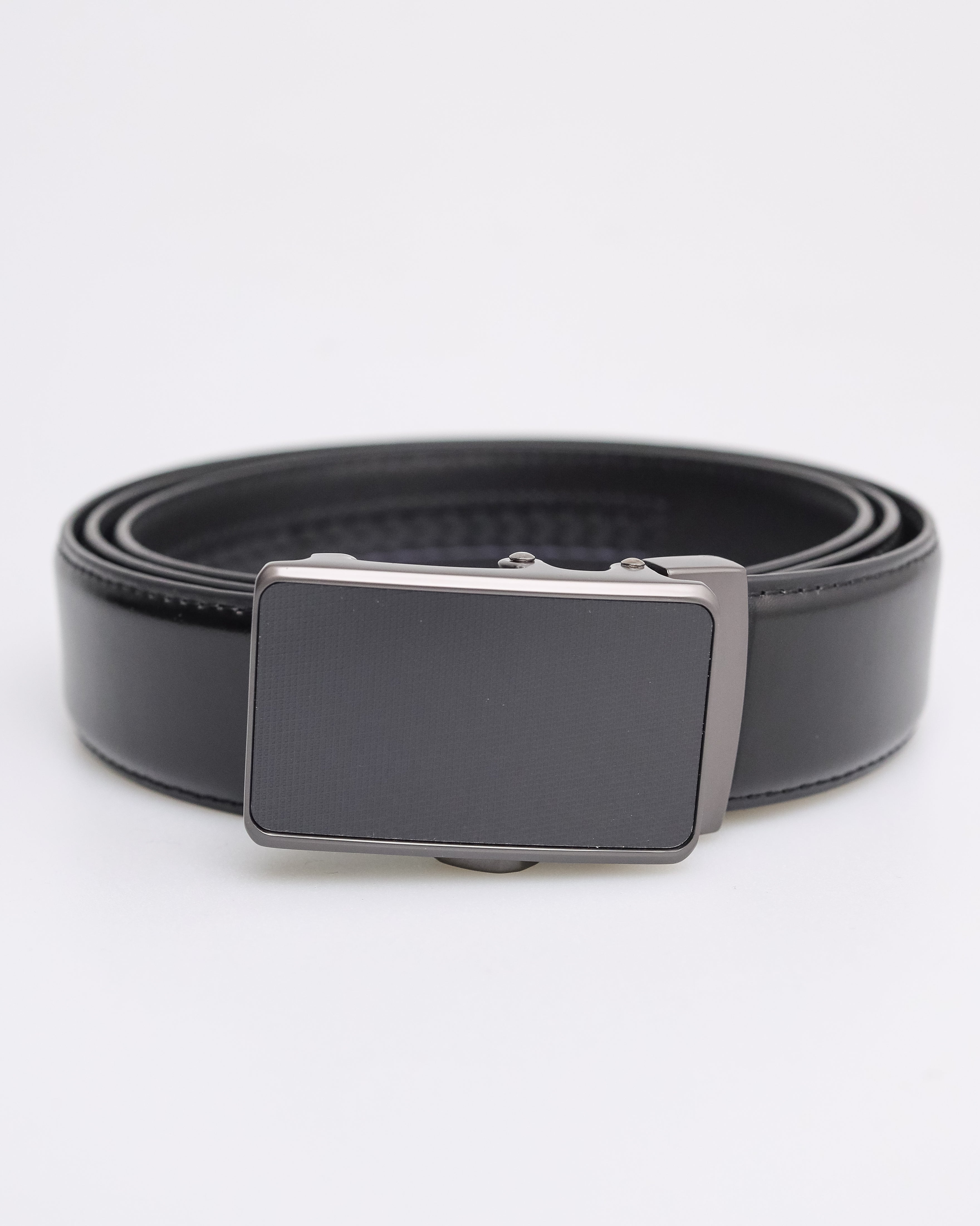 Tomaz AB124 Men's Automatic Split Leather Belt (Black)