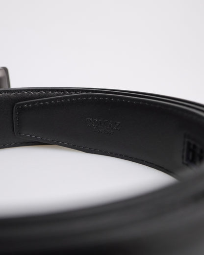 Tomaz AB124 Men's Automatic Split Leather Belt (Black)