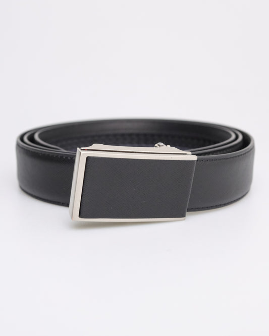 Tomaz AB113 Men's Automatic Split Leather Belt (Black)