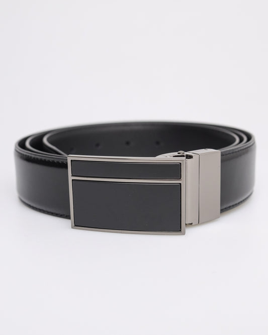 Tomaz AB127 Men's Automatic Split Leather Belt (Black)